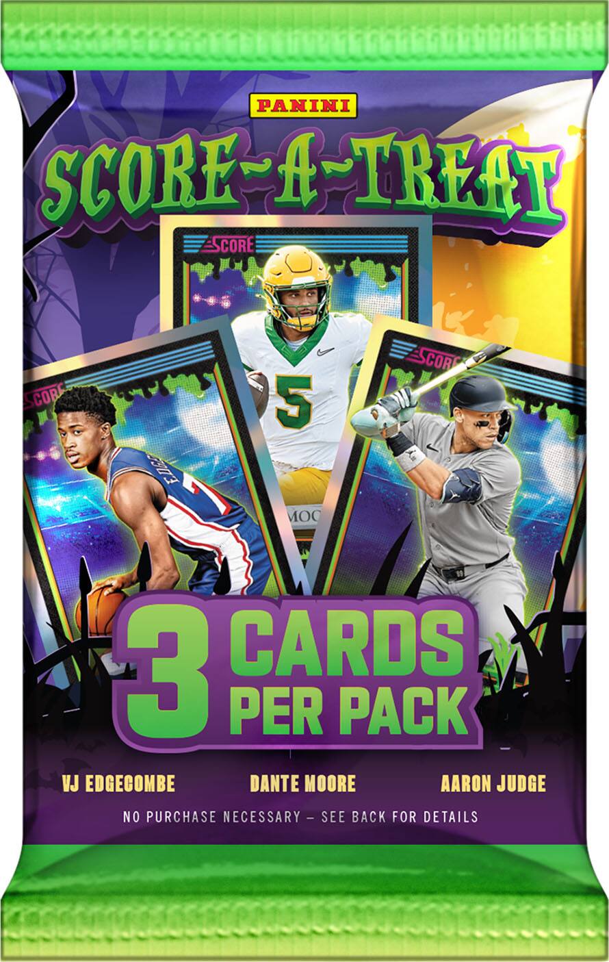 PANINI SCORE-A-TREAT SCORE  
EDGE  
5  
COR  
3  
CARDS PER PACK  
VJ EDGECOMBE  
DANTE MOORE  
AARON JUDGE  
NO PURCHASE NECESSARY - SEE BACK FOR DETAILS