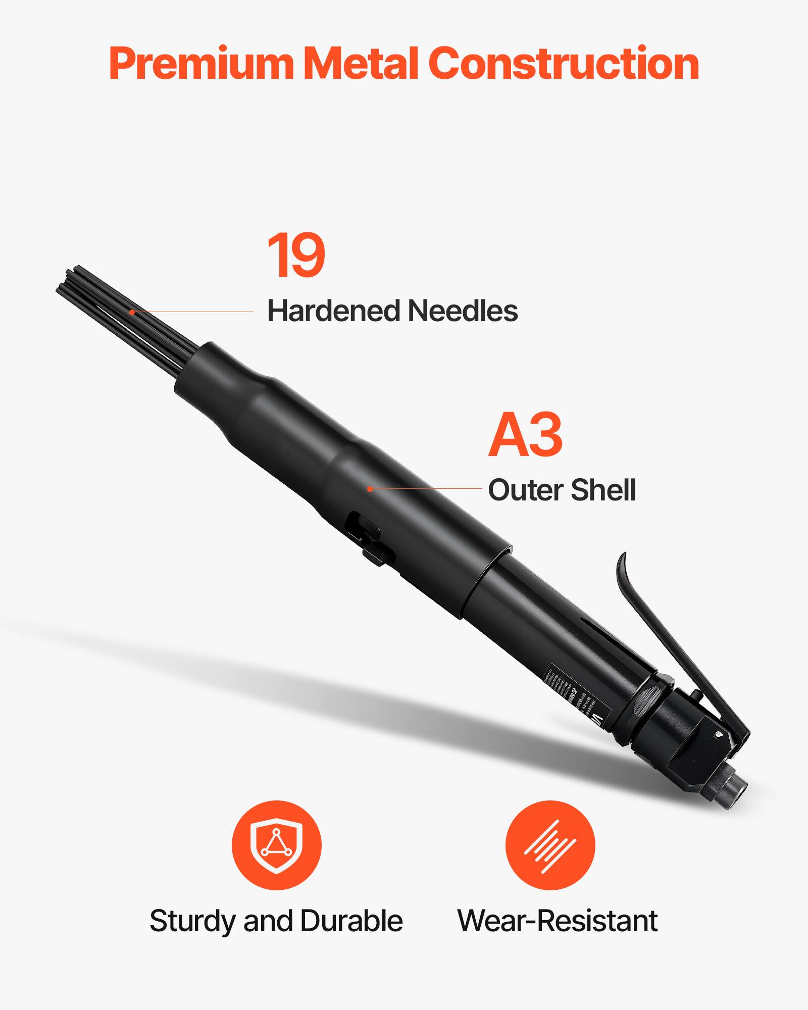 Premium Metal Construction  
19 Hardened Needles  
A3 Outer Shell  
Sturdy and Durable  
Wear-Resistant