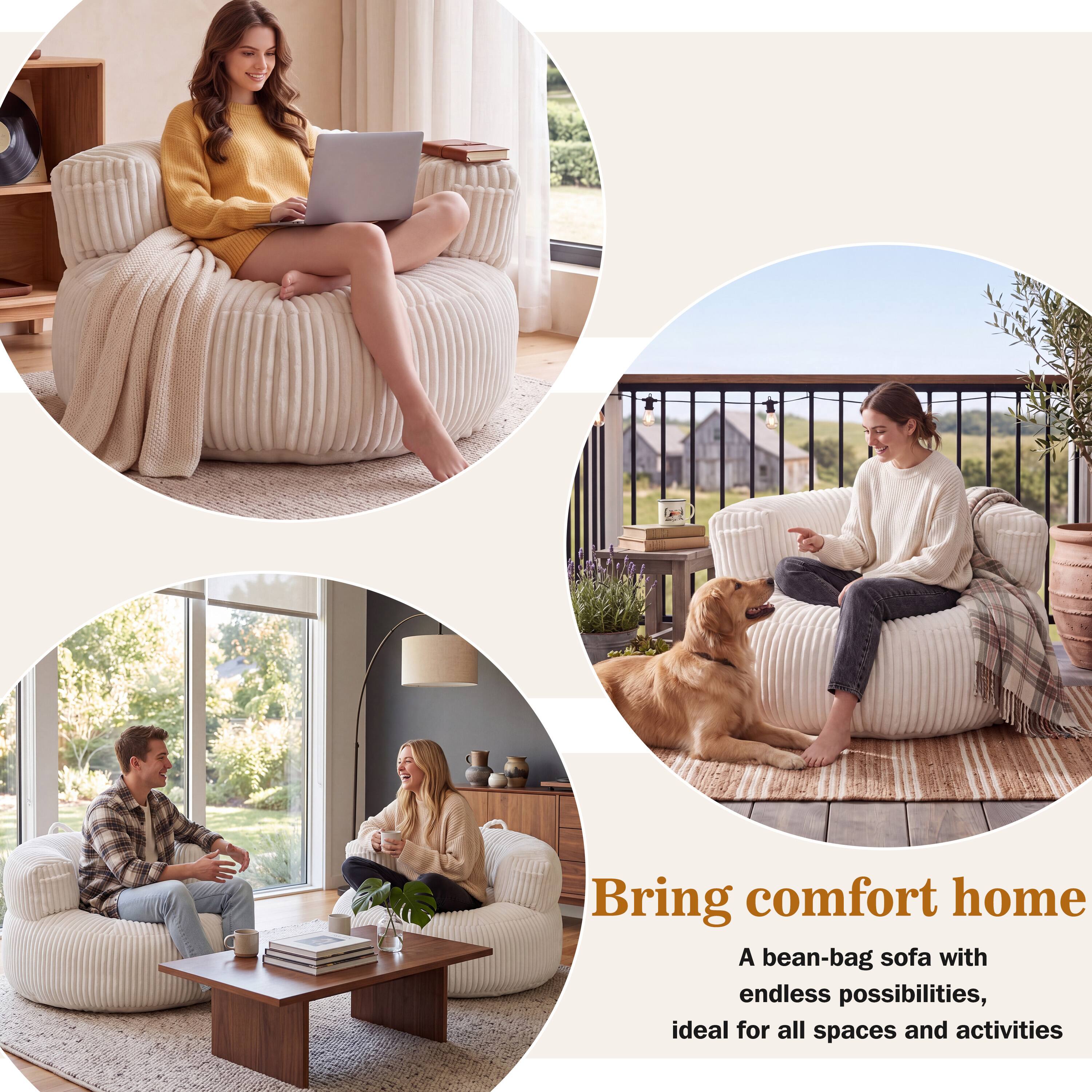 Bring comfort home  
A bean-bag sofa with endless possibilities, ideal for all spaces and activities