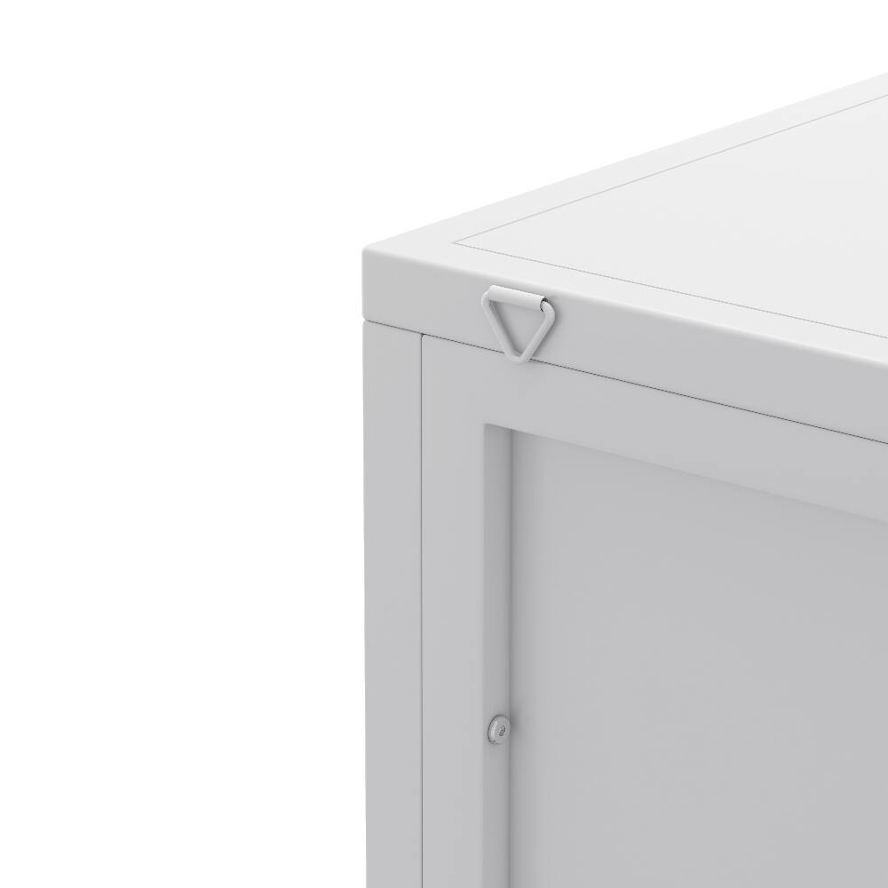 Alt View 10. Loheer - Loheer White Floor Corner Cabinet, Freestanding Metal Storage with Tempered Glass Doors for Bathroom - White.