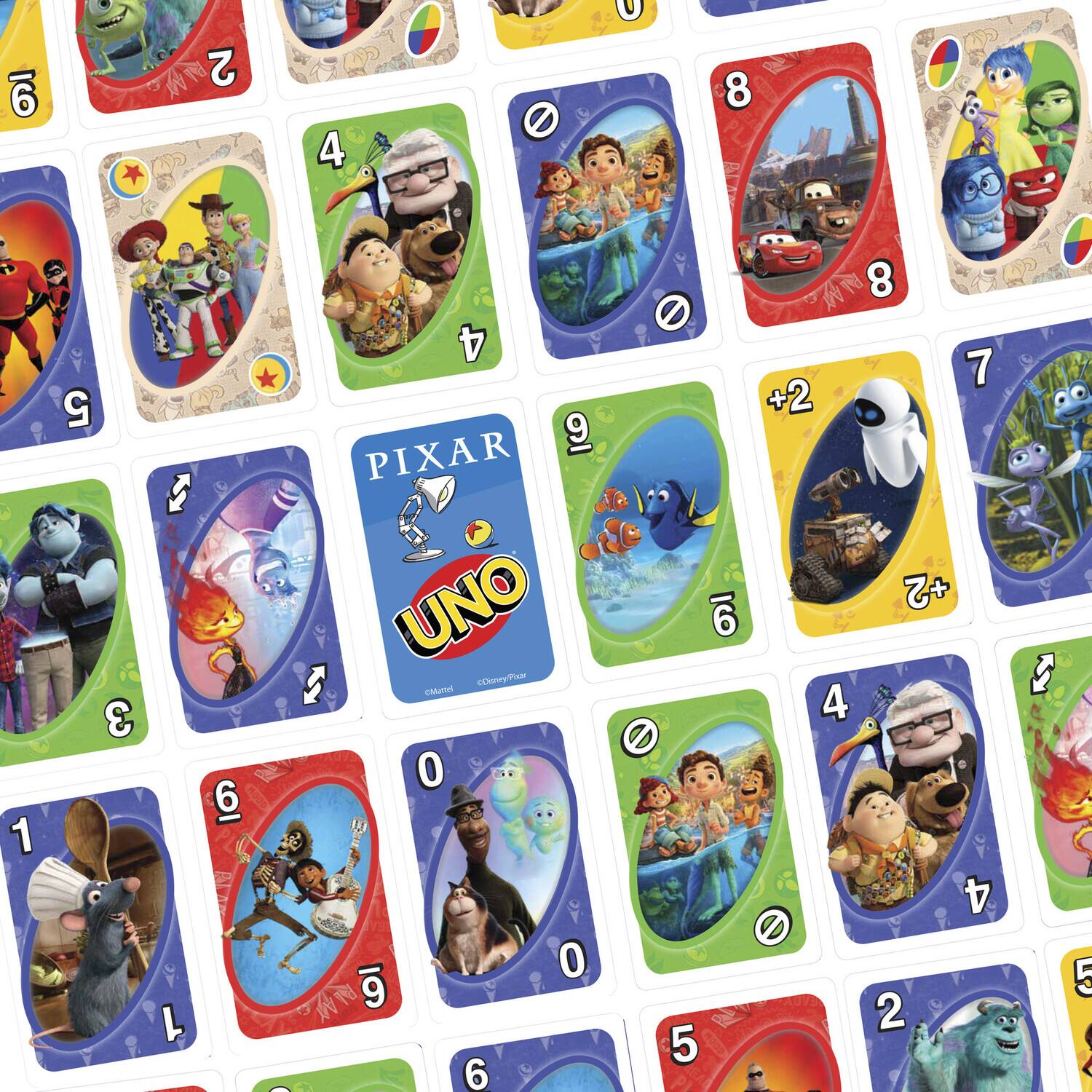 Sure, here is the corrected and grouped text from the image:

- 2
- 4
- 0
- 8
- 1
- 5
- 3
- I
- 1
- 6
- 9
- PIXAR
- UNO
- DisneyPuar
- CMueral
- 0
- 0
- 6
- 8
- 7
- +2
- +4
- +2
- 6
- 4
- e
- 4
- 2
- 5
- do
- I
- 5

Grouped by card values and actions:

- Numbers: 0, 1, 2, 3, 4, 5, 6, 7, 8, 9
- Actions: +2, +4, +2
- Special Cards: PIXAR, UNO, DisneyPuar, CMueral
- Other: do, I, 5