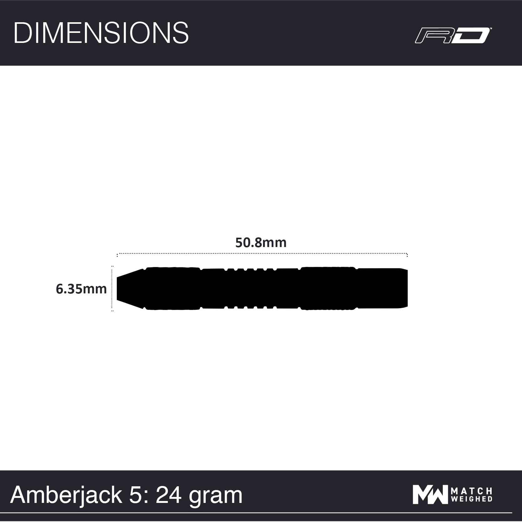 DIMENSIONS  
50.8mm  
6.35mm  

Amberjack 5: 24 gram  

MATCH WEIGHED