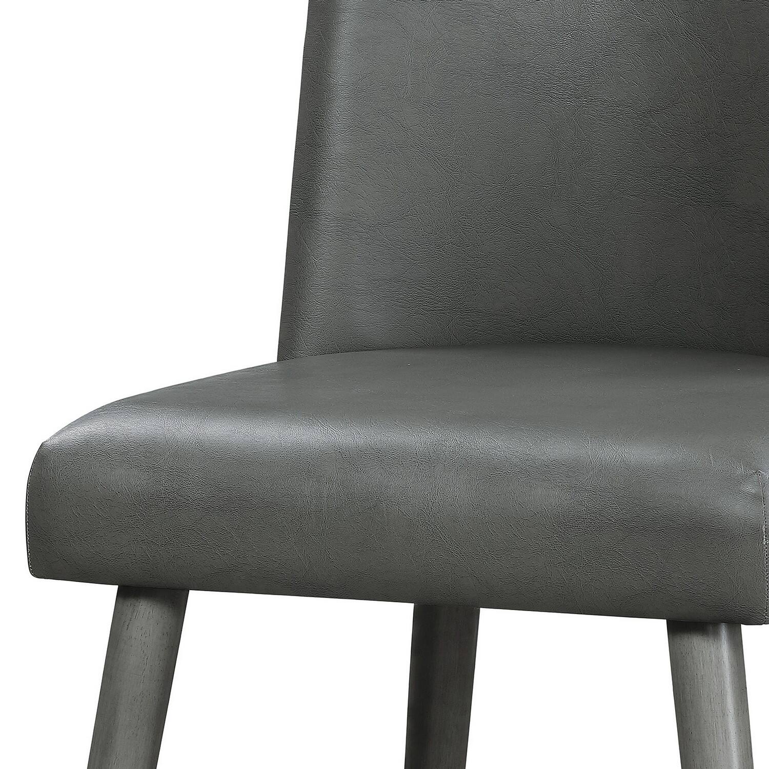 Alt View 2. Manhattan Lane - Leatherette Dining Chair with Splayed Wooden Legs, Set of  2 - Gray.