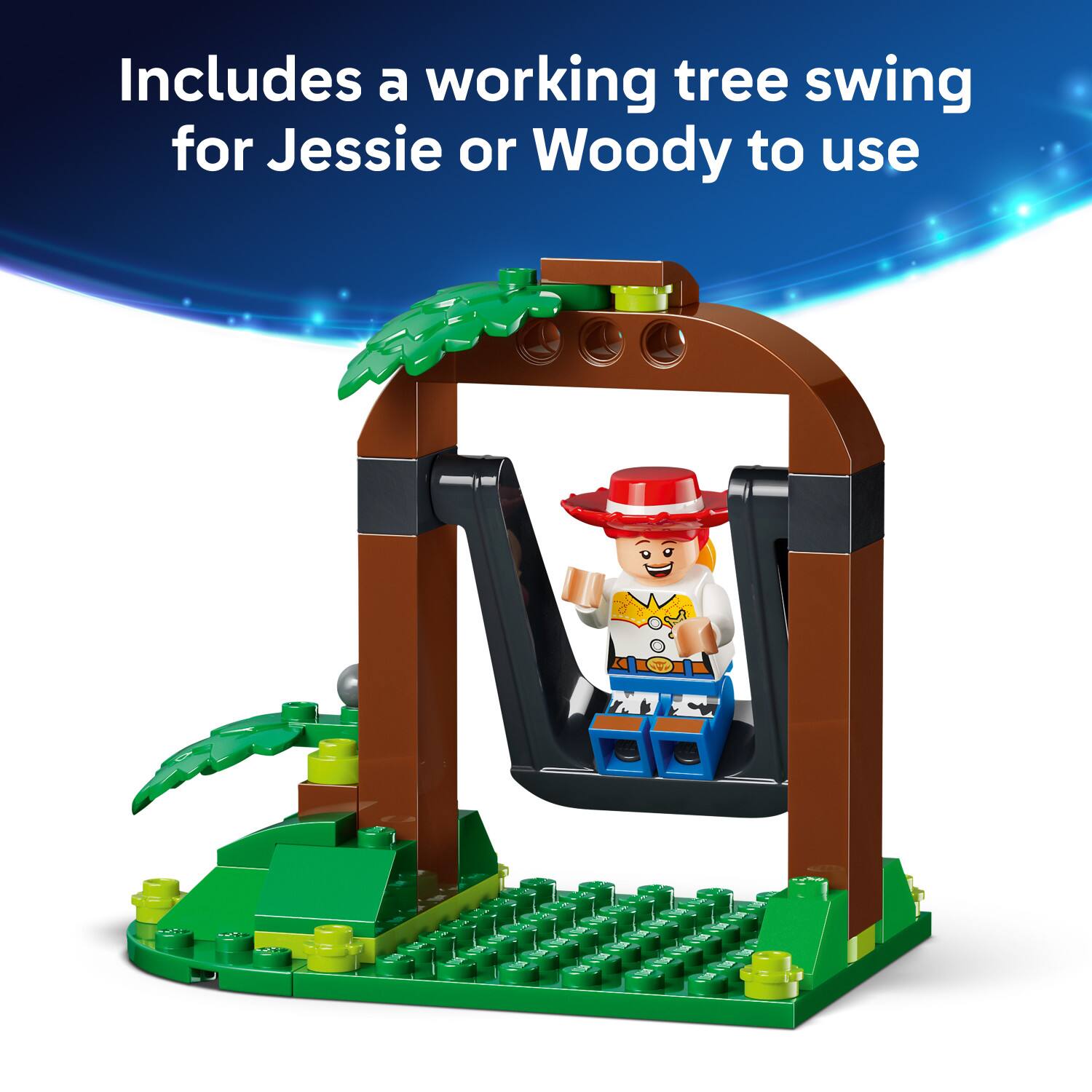 Includes a working tree swing for Jessie or Woody to use