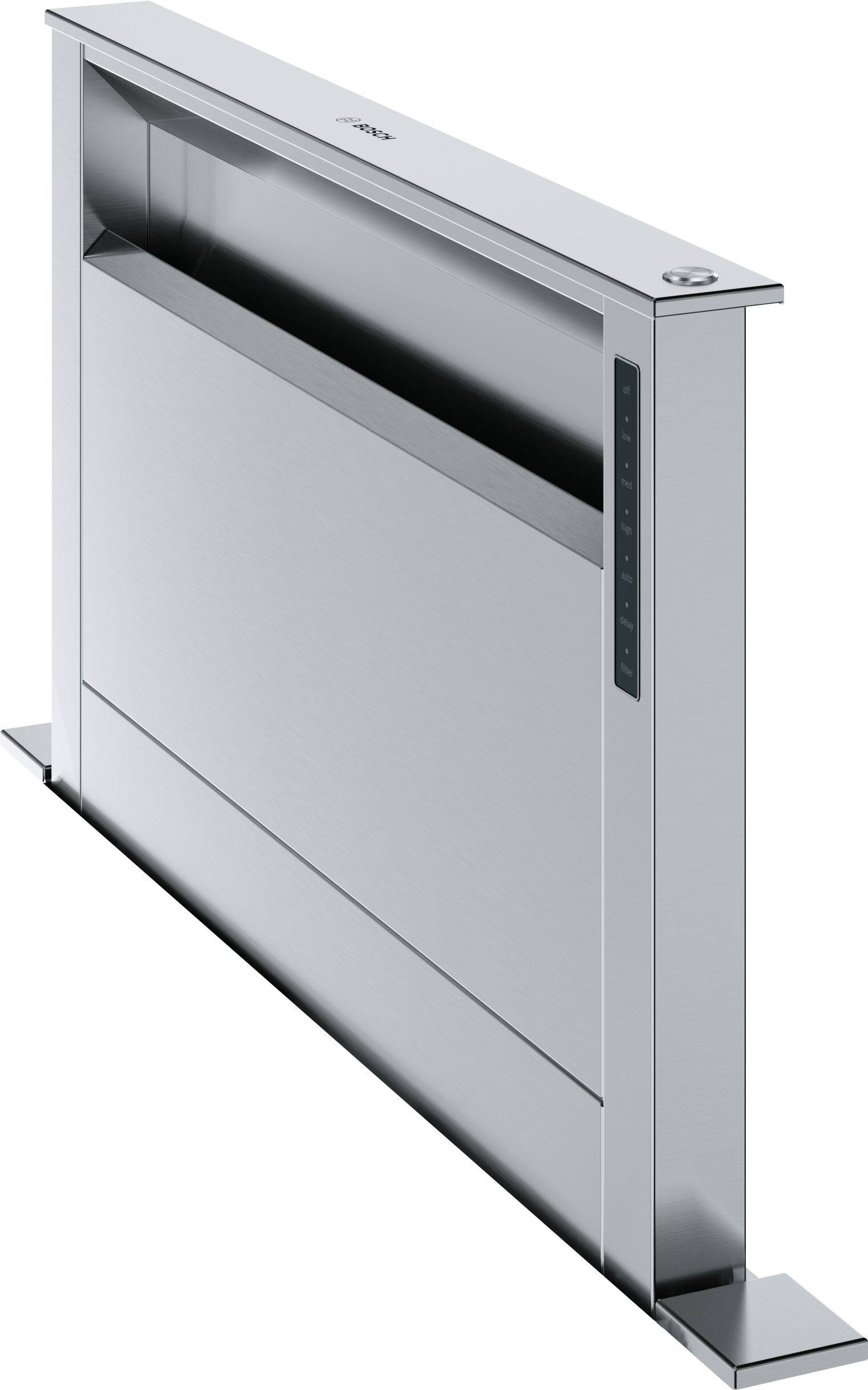 Angle. Bosch - 800 Series 30" Convertible Telescopic Downdraft System - Stainless Steel.