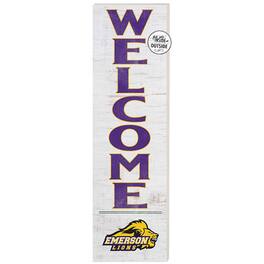 Jardine - Emerson College Lions 10'' x 35'' Indoor/Outdoor Welcome Sign - White
