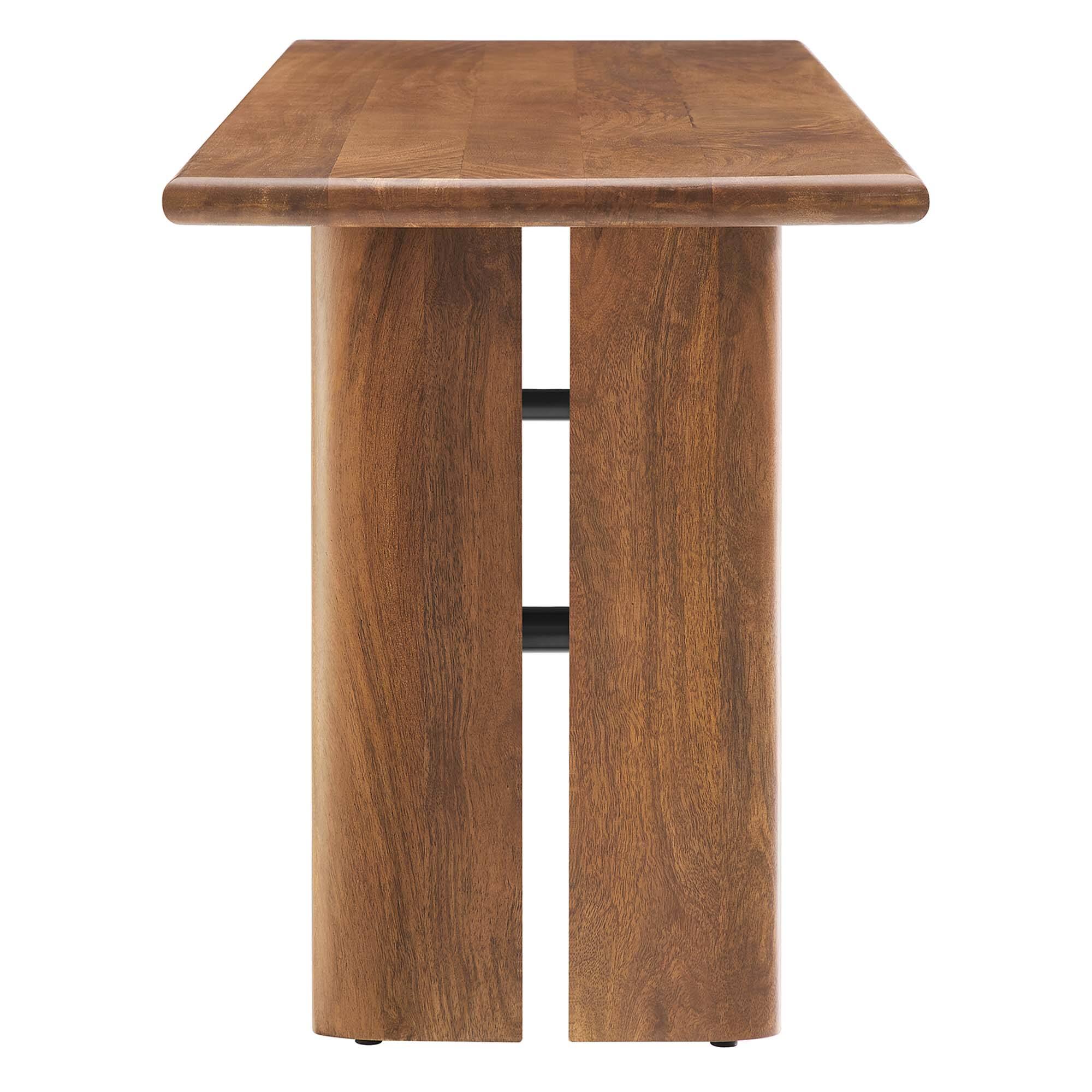 Back. Modway - Amistad 58" Wood Bench by Modway - Brown.