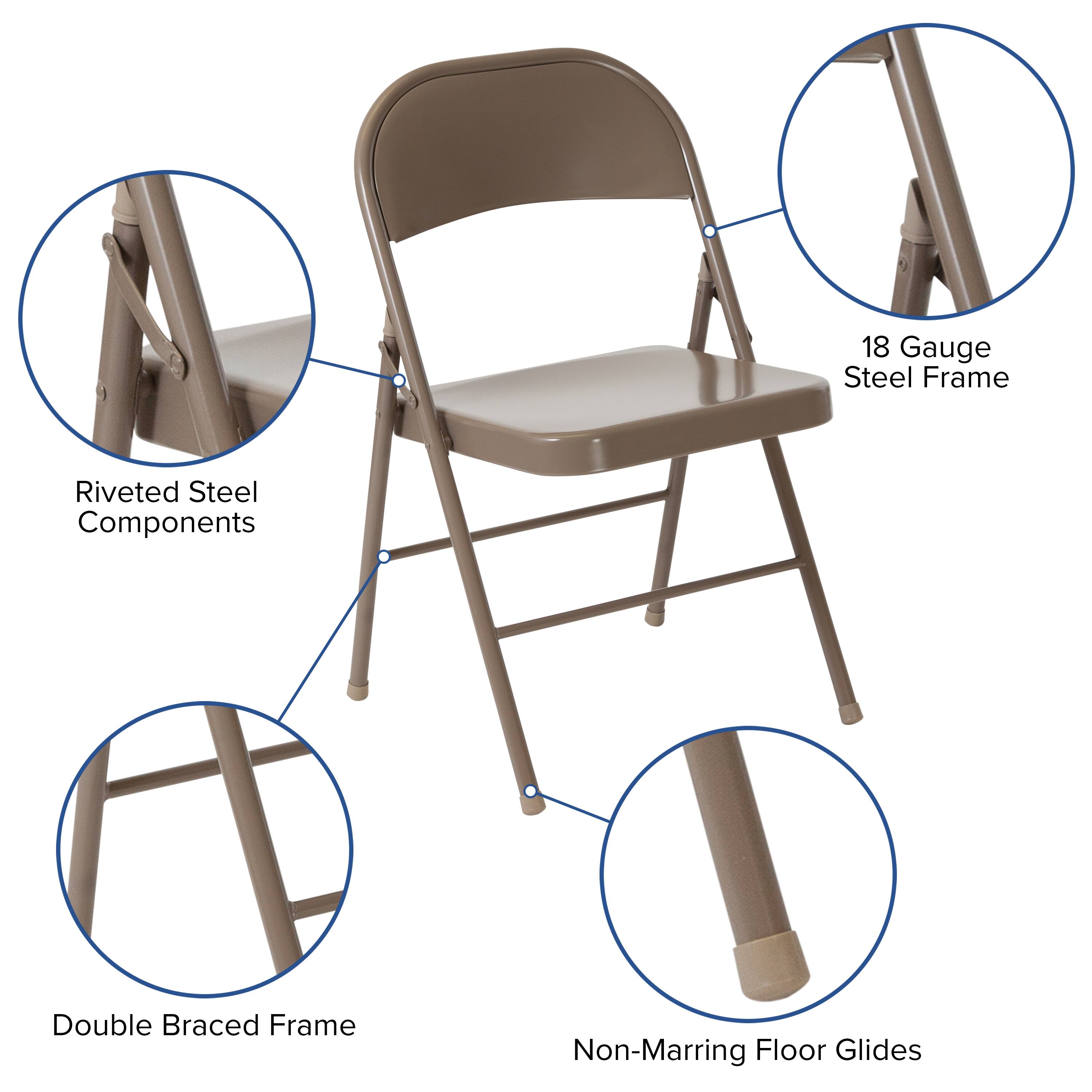 18 Gauge Steel Frame  
Riveted Steel Components  
Double Braced Frame  
Non-Marring Floor Glides