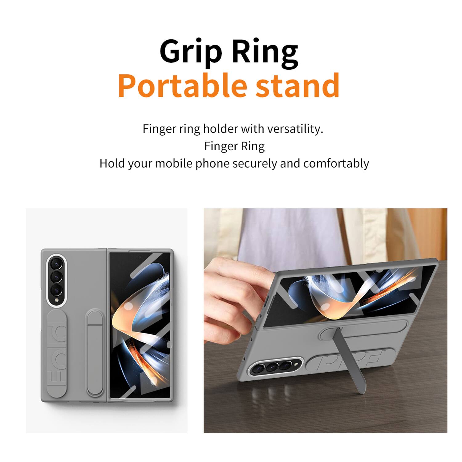 Grip Ring Portable Stand

Finger ring holder with versatility. Finger Ring

Hold your mobile phone securely and comfortably