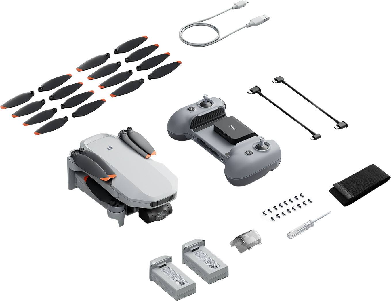 Alt View 4. Potensic - ATOM 2 Fly More Combo Drone with Remote Controller - Grey.
