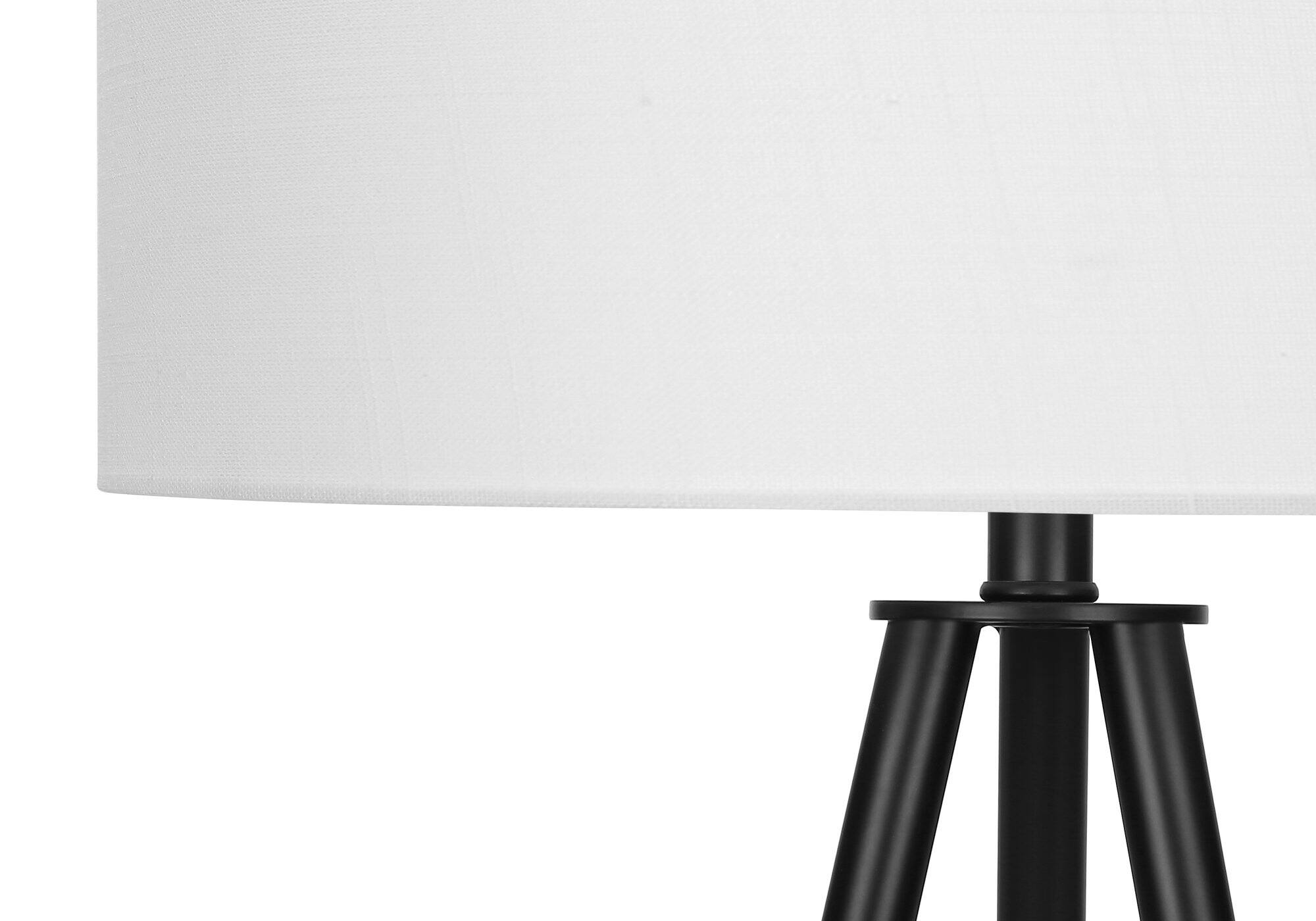 Back. APRILSOUL - Lighting 63inh Floor Lamp Black Metal Ivory / Cream Shade Contemporary - Black.