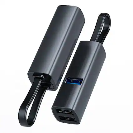 Front. Cluzine - Aluminum Mini Portable USB Type-C 3-Port Hub High Speed Data Transfer USB 3.0 + 2.0 Receiver.
