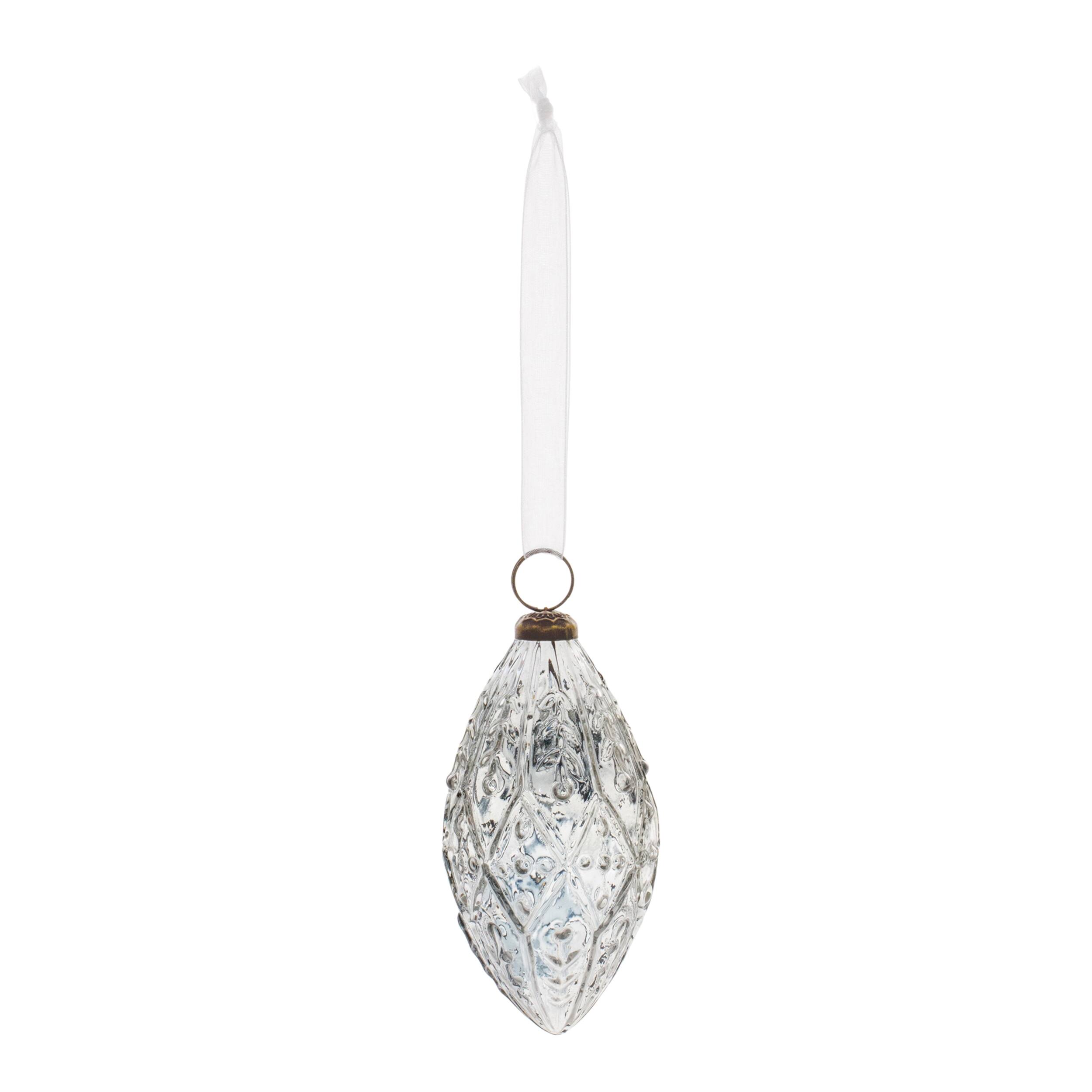 Angle. BreeBe - Clear Ornamental Glass Ornament (Set of 4) - Black.