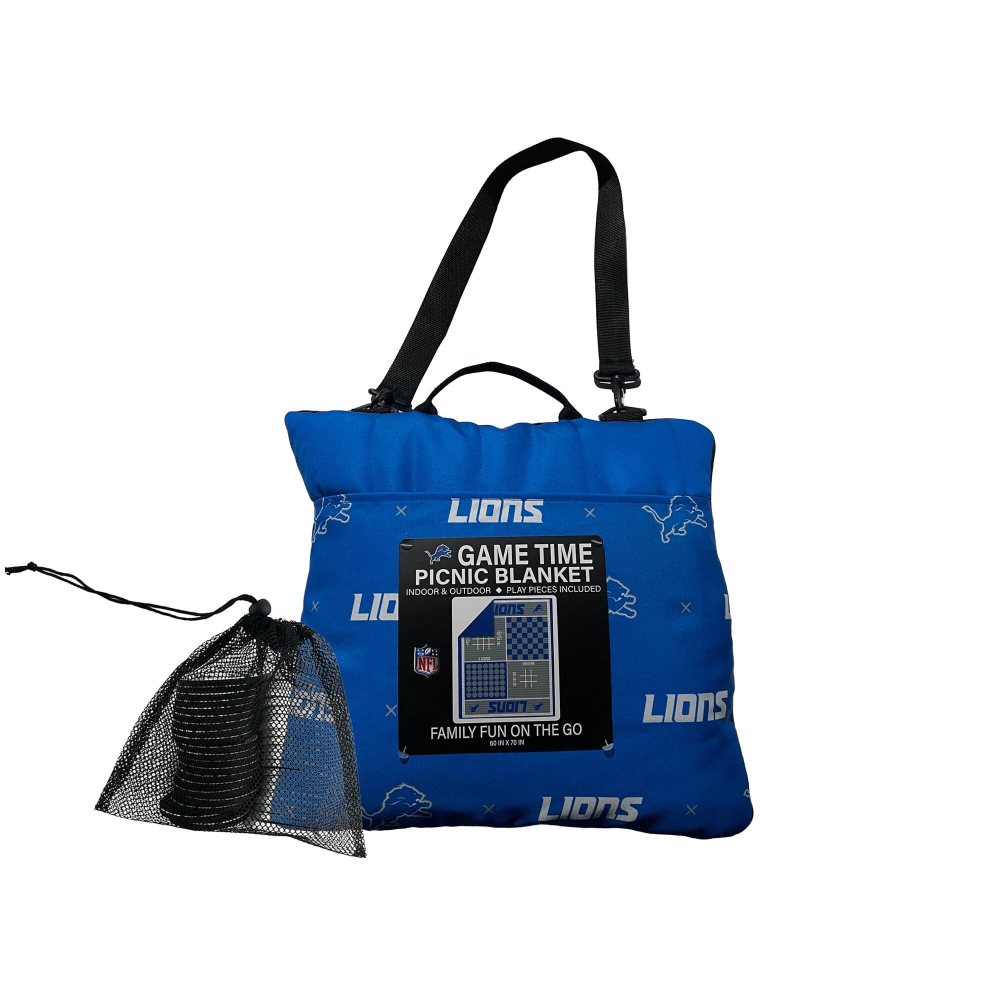 Lions Game Time Picnic Blanket Indoor & Outdoor. 4 Play Pieces Included. Lions Lions. NFL Family Fun On The Go.