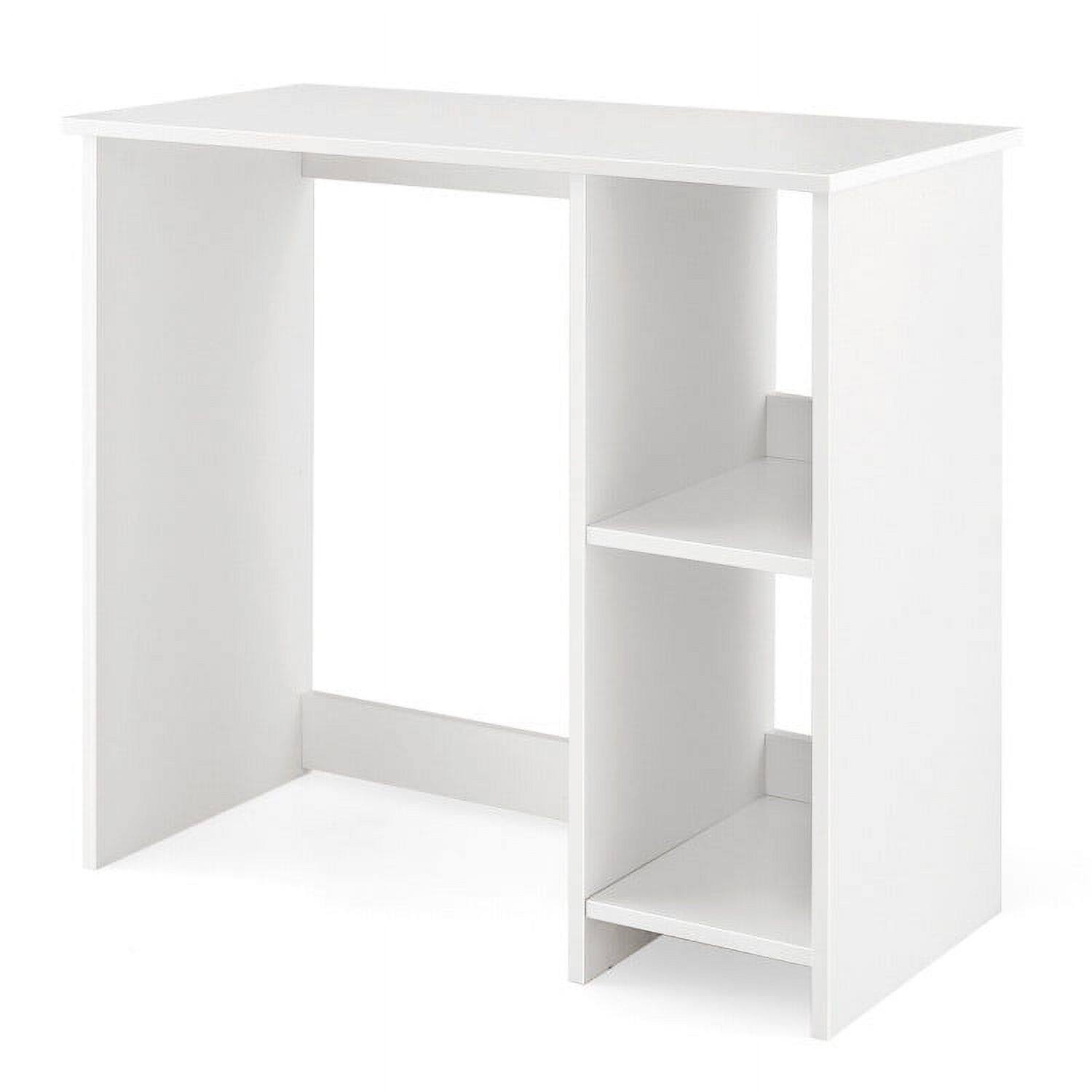 Angle. Pefilos - 31.5 Inch Modern Home Office Desk with 2 Compartments-White, Office Desk, Gaming Computer Desks for Study, Working - White.
