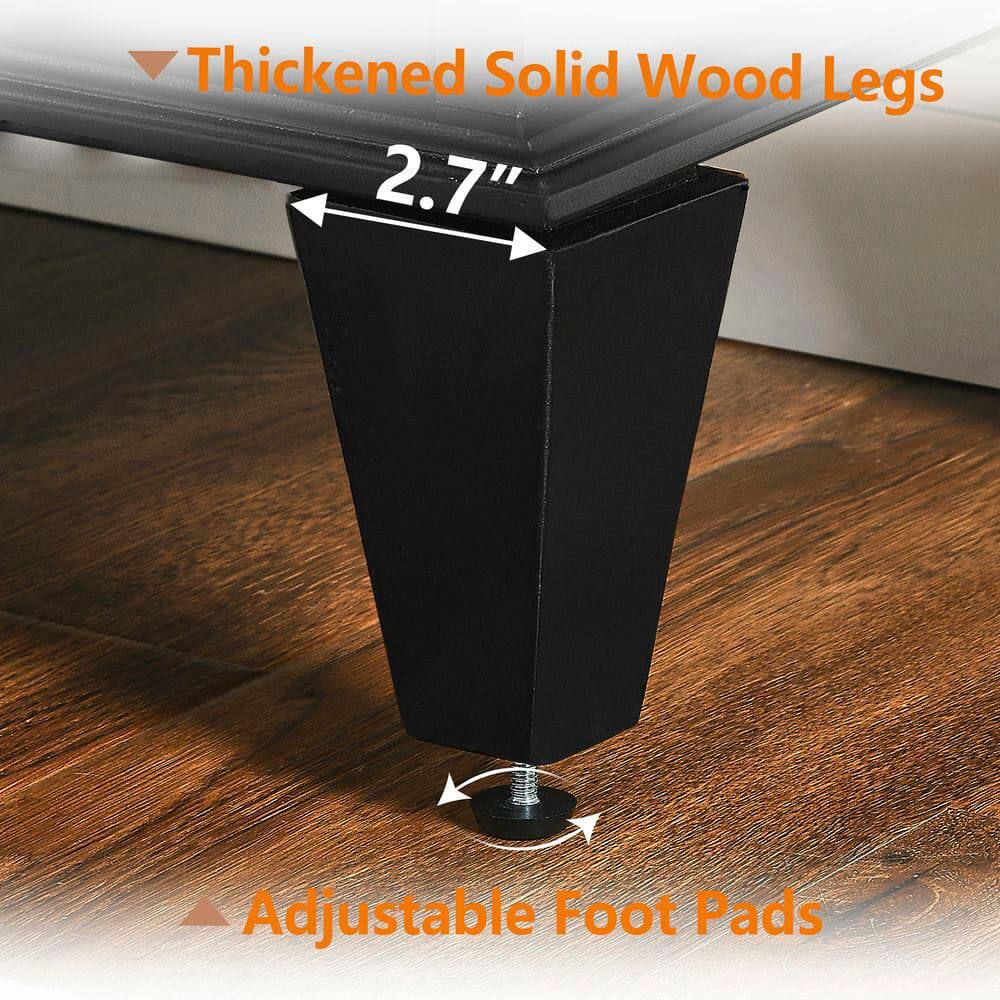 Thickened Solid Wood Legs  
2.7"  
Adjustable Foot Pads