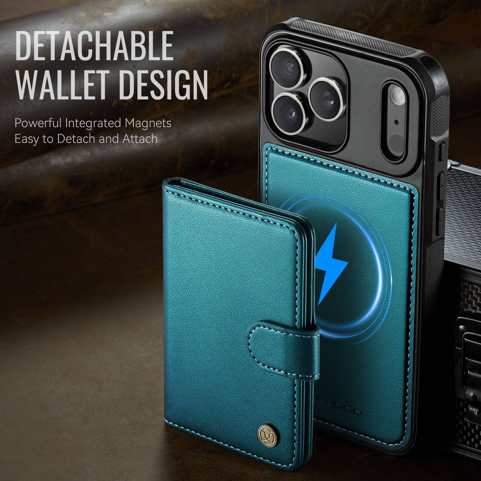 DETACHABLE WALLET DESIGN  
Powerful Integrated Magnets  
Easy to Detach and Attach