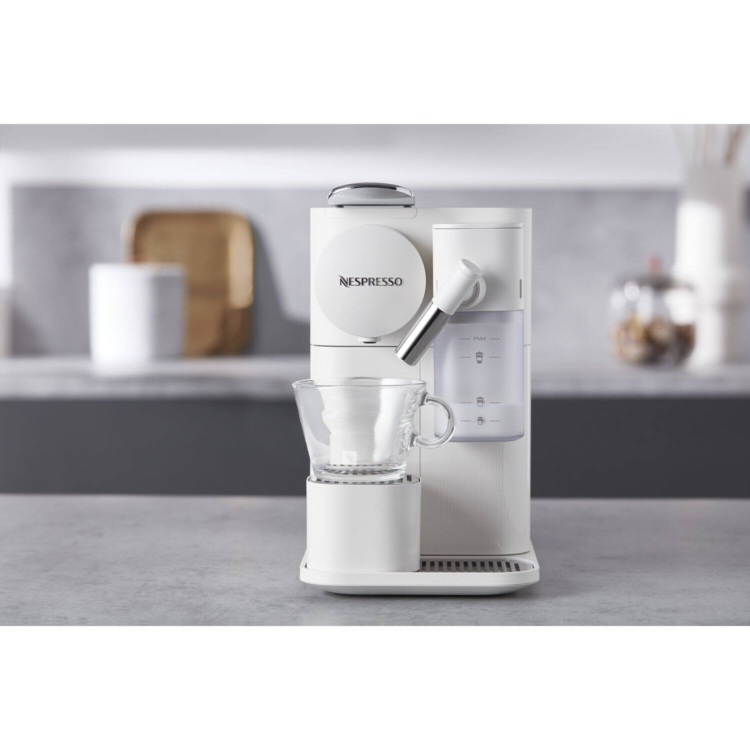 Alt View 4. Nespresso - Lattissima One Single Serve Coffee Machine in White - White.