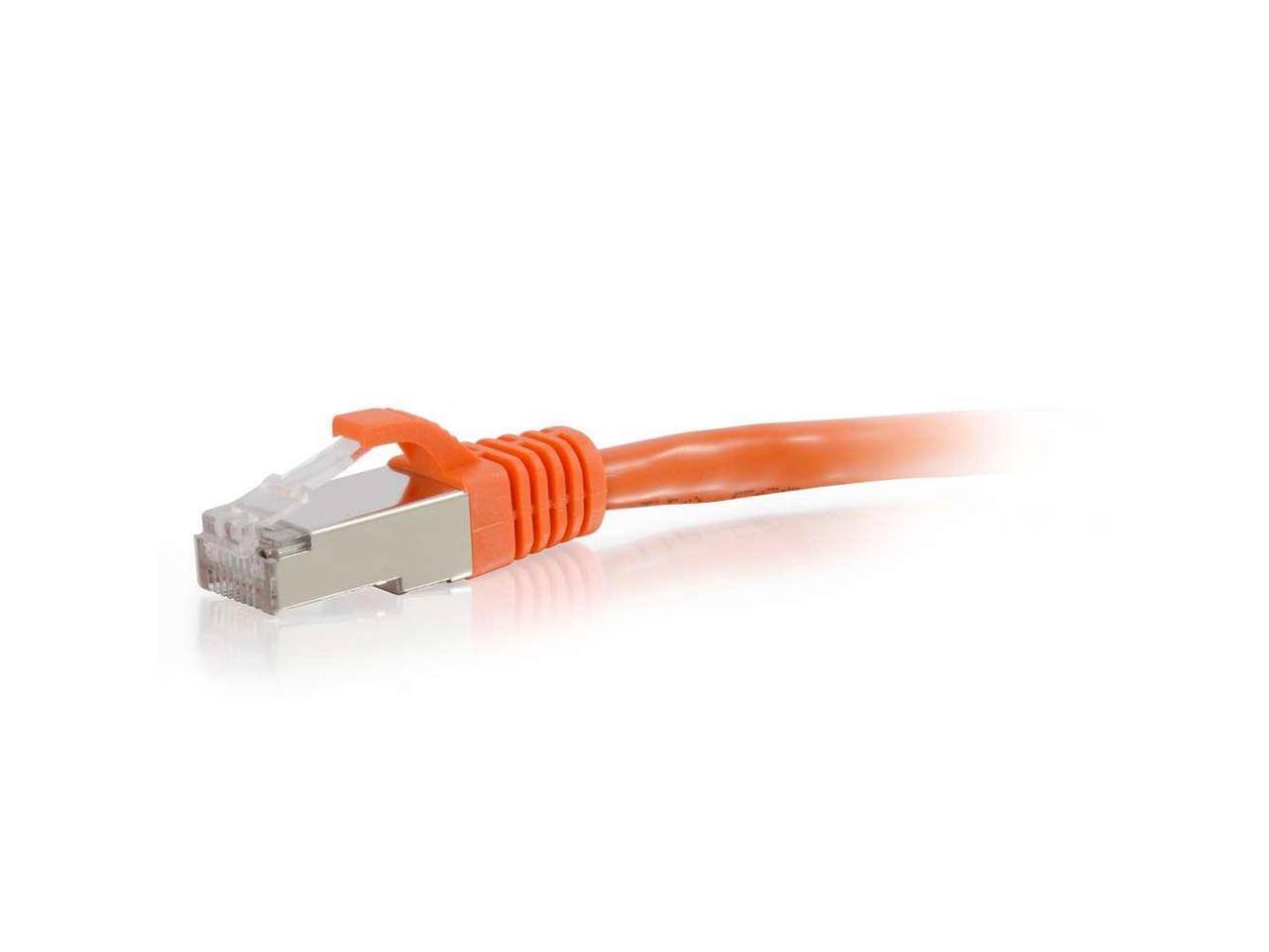 Alt View 3. Cables to Go - C2G 00883 Cat6 Cable - Snagless Shielded Ethernet Network Patch Cable, Orange (8 Feet, 2.43 Meters).