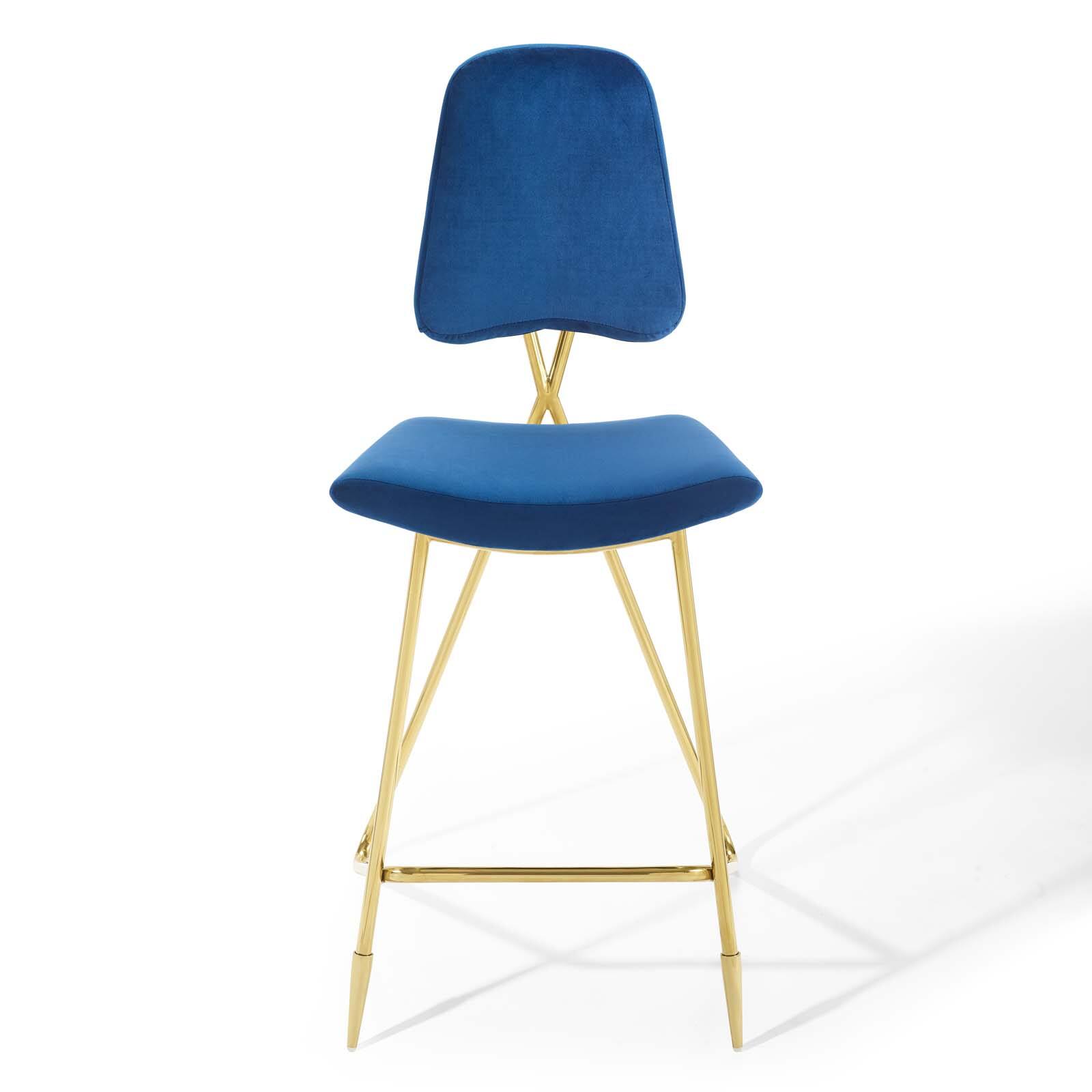 Alt View 4. Modway - Ponder Performance Velvet Bar Stool by Modway - Navy.