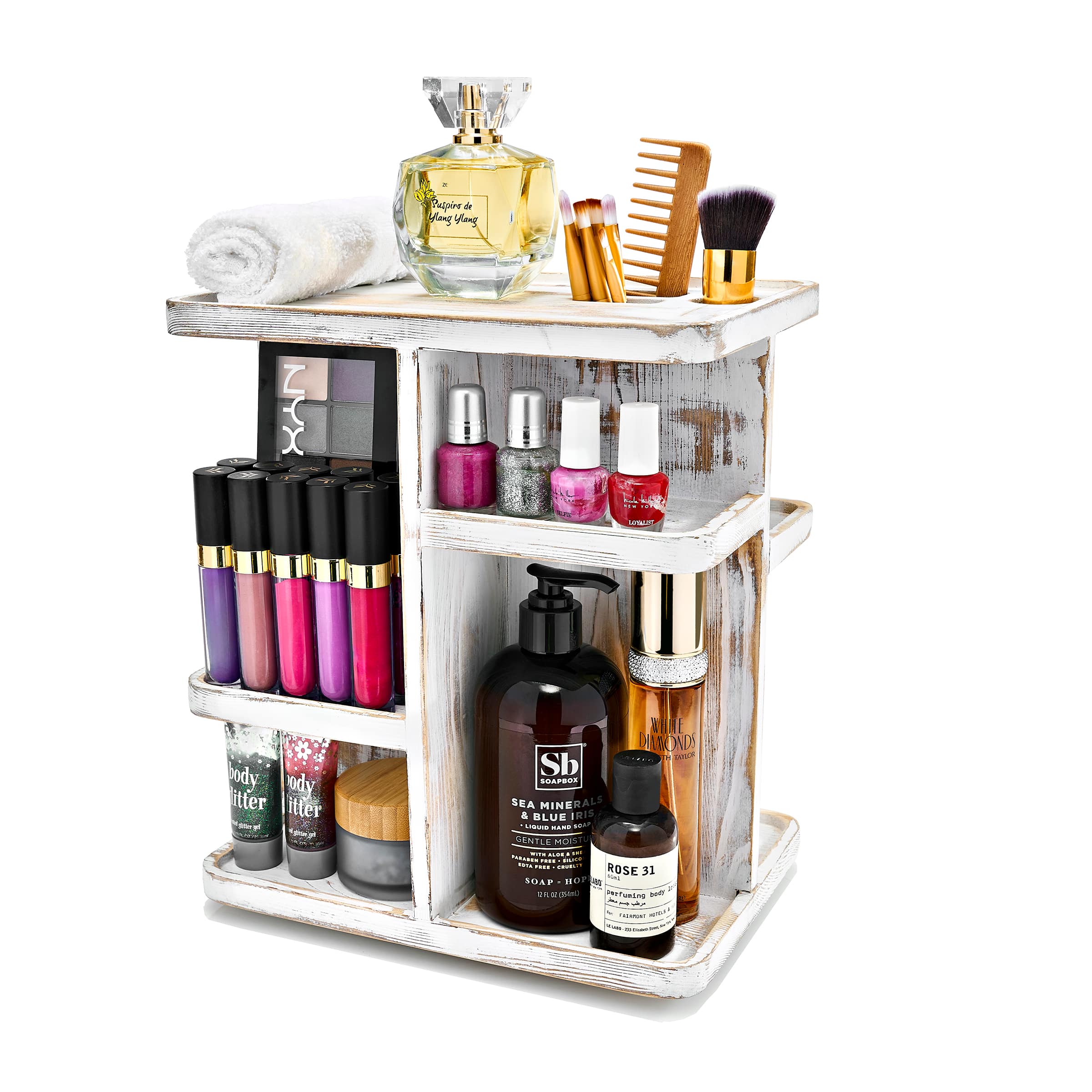 Sorbus - Multi-Storage Carousel for Makeup, Toiletries, Etc - Gray