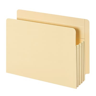 Front. Pendaflex - Recycled Reinforced File Pocket, 3 1/2" Expansion, Letter Size, Manila - Manila.