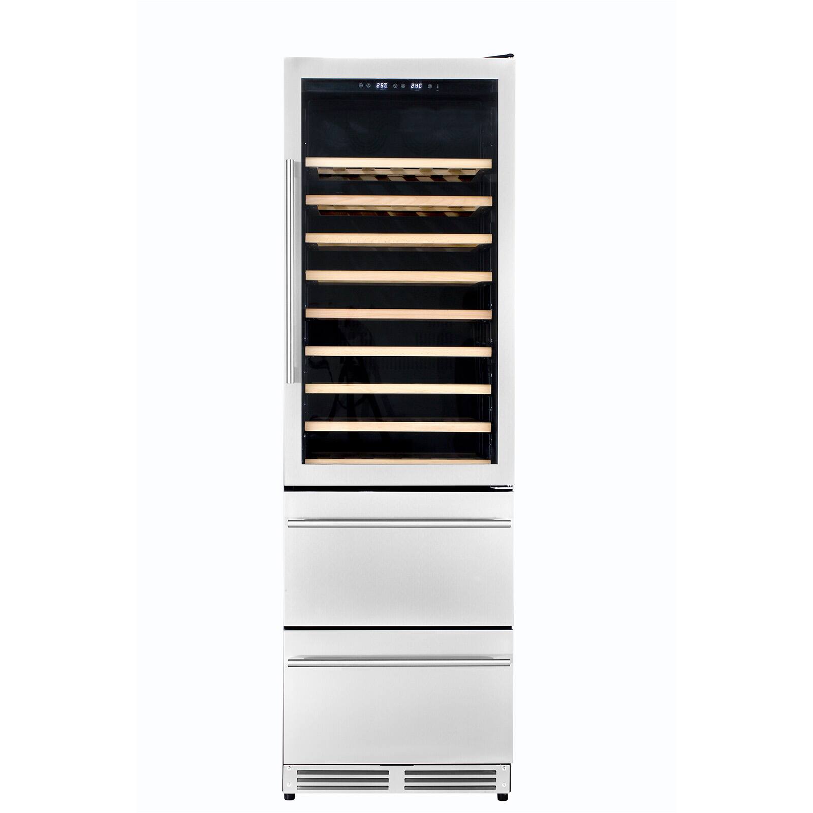 Front. Kucht - 24 in. Dual Zone 108-Wine Bottles and 100-Cans Beverage & Wine Cooler in Stainless Steel - Stainless Steel.