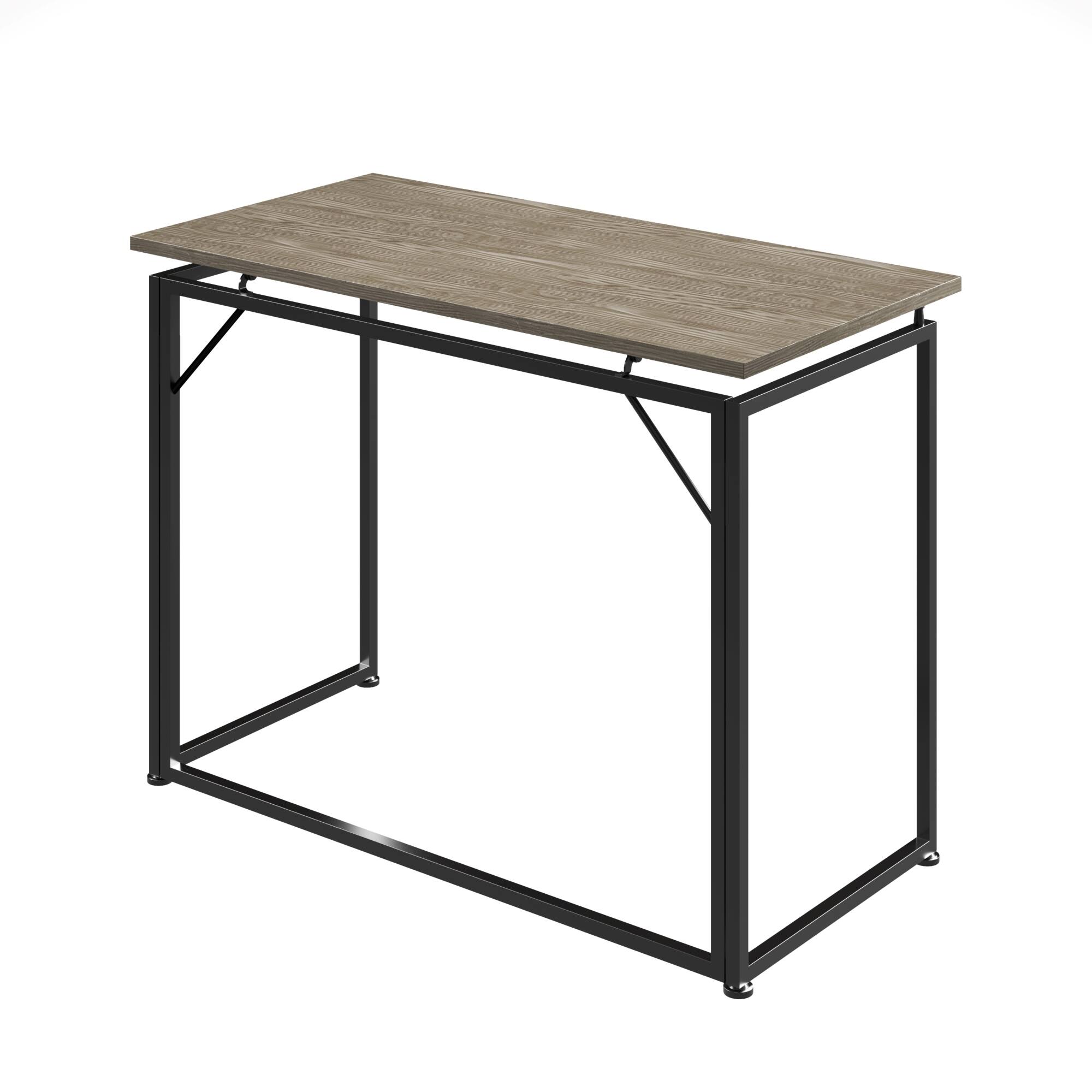 Alt View 8. GOODSILO - Compact Foldable Desk with Sturdy Steel Frame for Small Spaces - Gray.