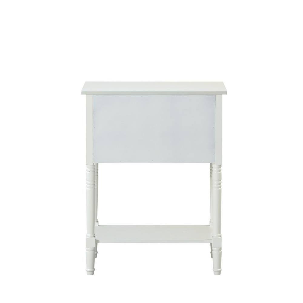 Back. FurniFact - Kendra Hall Table with 3 Drawers and 2 Shelves - White.