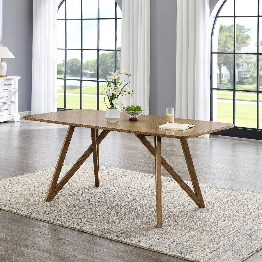 Rectangular Shape Dining Table Loheer Dining Table, 70 Inch Rectangular Table for Six Light Oak - Best Buy