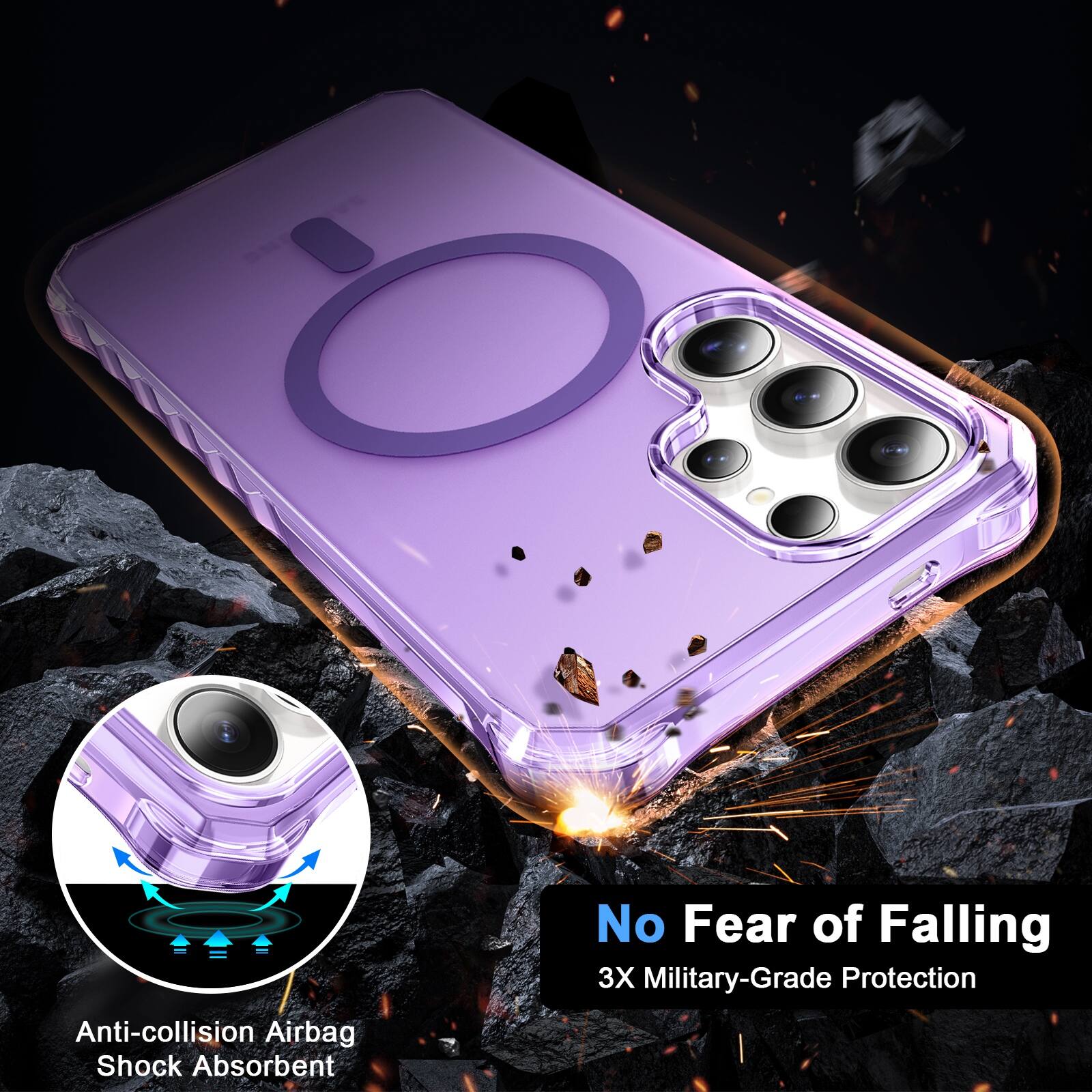 Anti-collision Airbag Shock Absorbent  
No Fear of Falling  
3X Military-Grade Protection