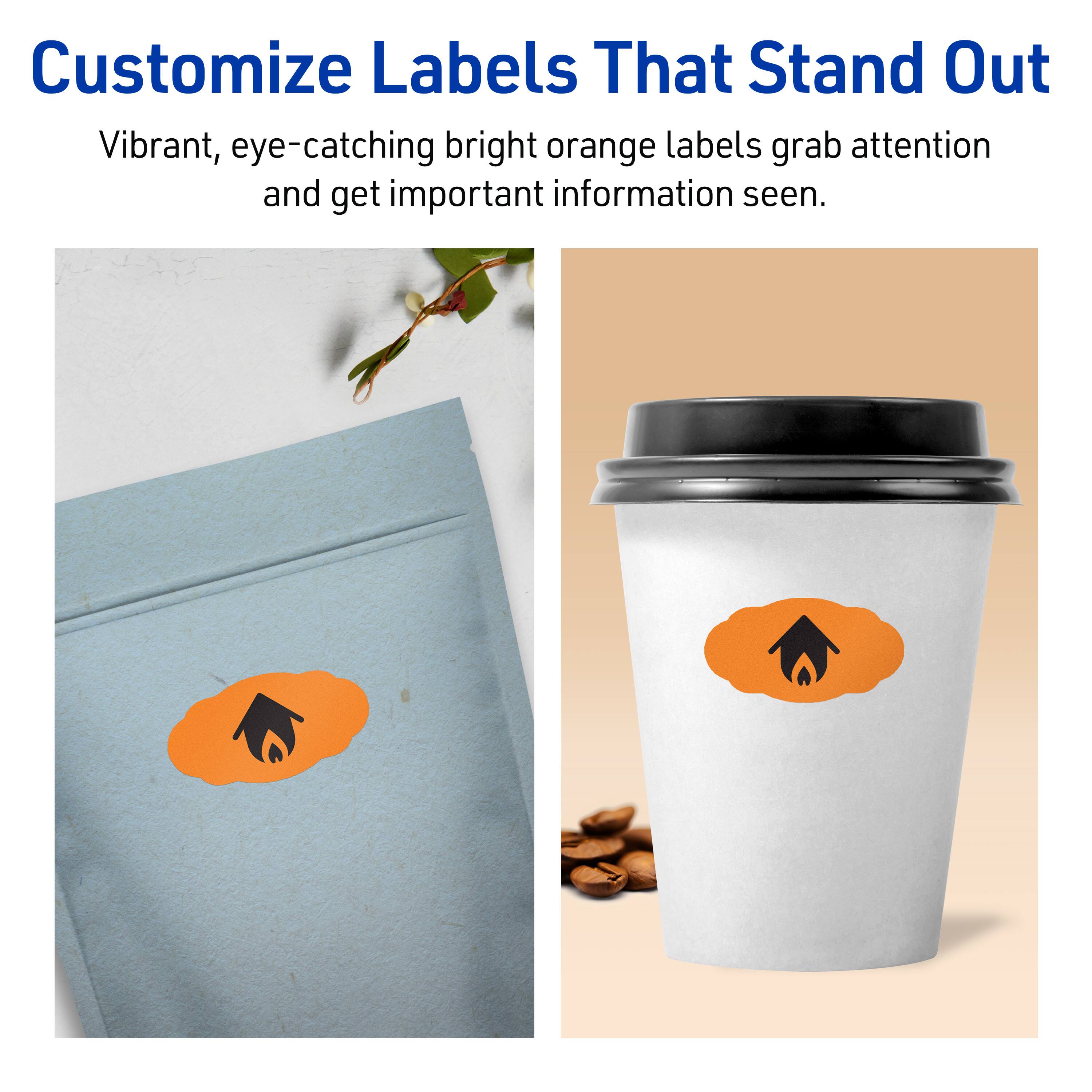 Customize Labels That Stand Out

Vibrant, eye-catching bright orange labels grab attention and get important information seen.