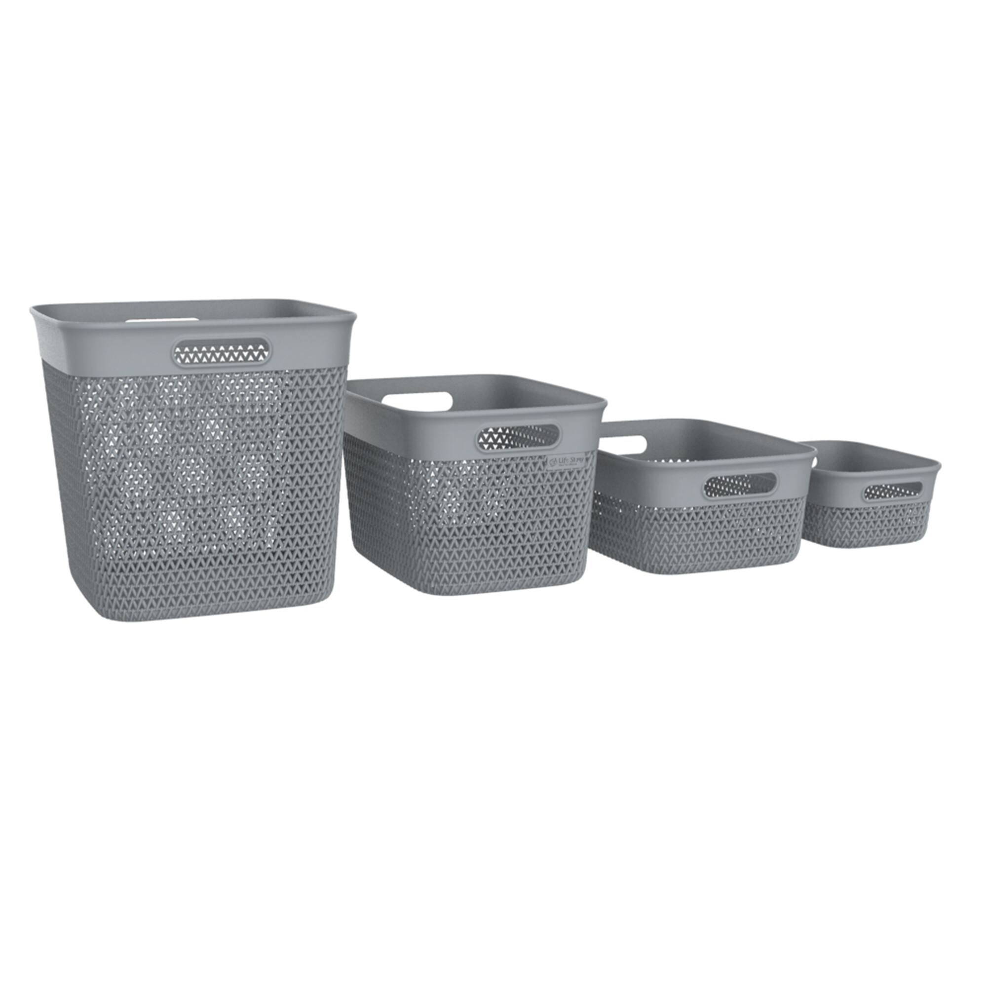 Alt View 4. Life Story - Life Story 16 Qt Decorative Storage Basket, Large Plastic Home Organizer, Black - Black.