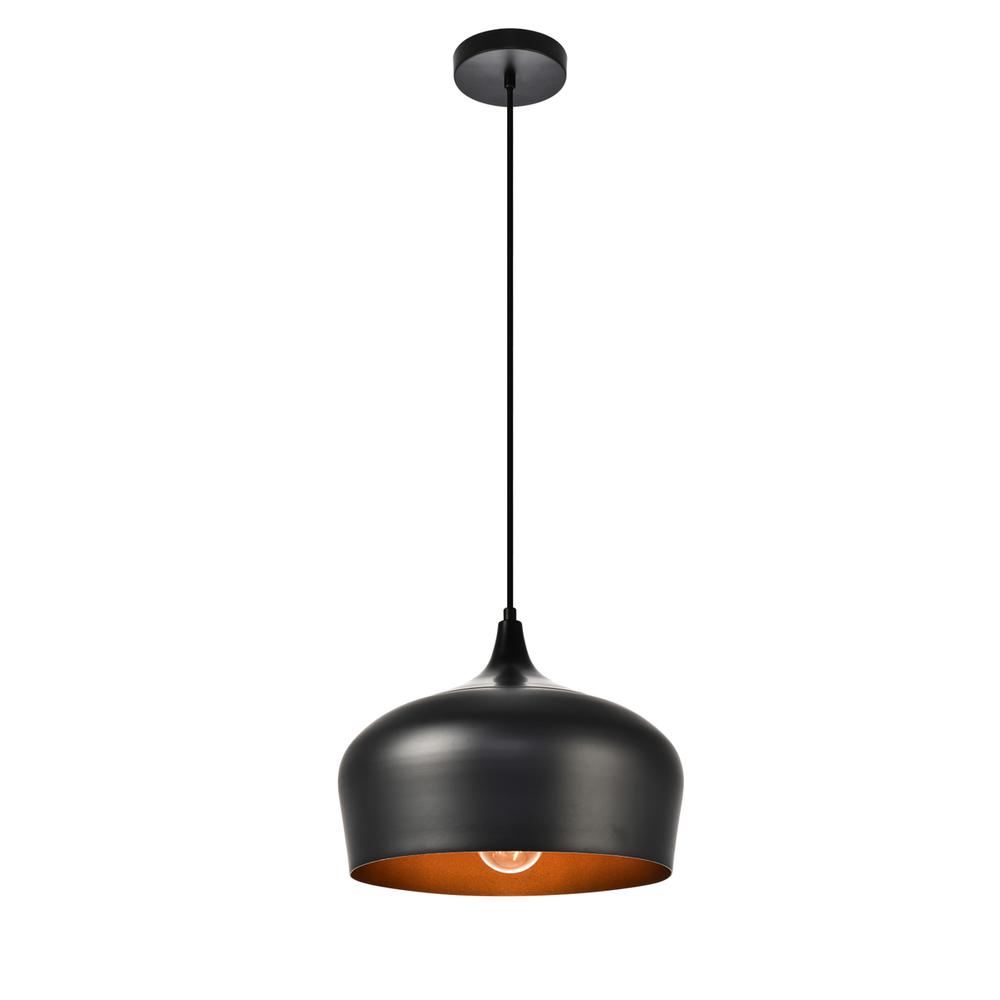 Alt View 4. Living District - Nora Collection Pendant D11.5in H9in Lt:1 Black finish - Black.