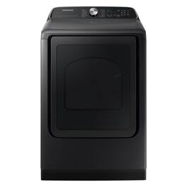 Samsung - Open Box 7.4 Cu. Ft. Smart Electric Dryer with Steam Sanitize+ - Black