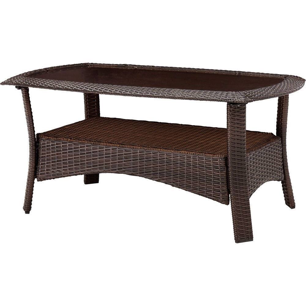 Back. Hivvago - Brown Resin Wicker 6-Piece Patio Furniture Lounge Set with Red Seat Cushions - Brown, Red.