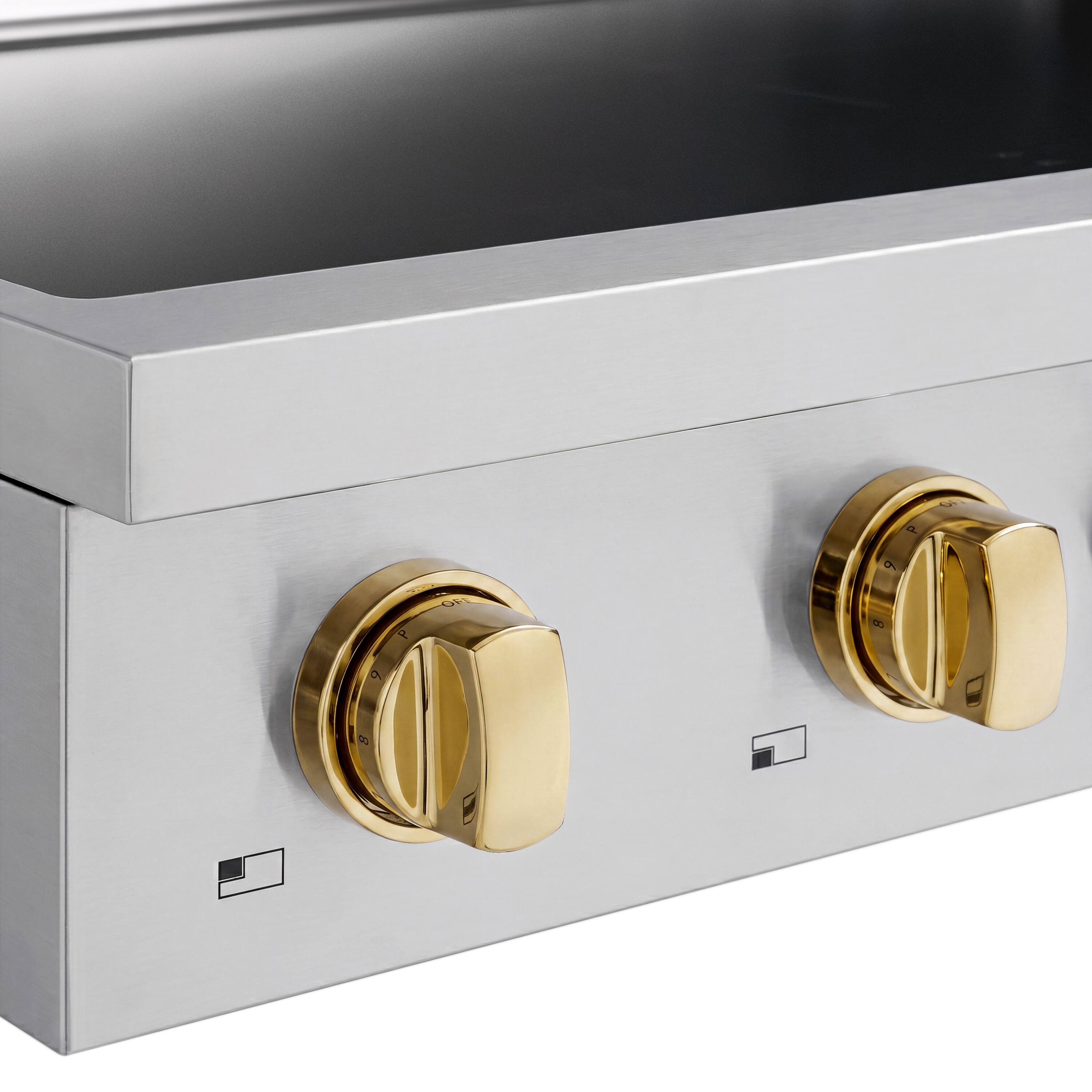 Alt View 9. ZLINE - Autograph 36 in. Paramount Built-in Induction Rangetop with 5 Elements in Stainless Steel and Polished Gold Accents - Stainless Steel.