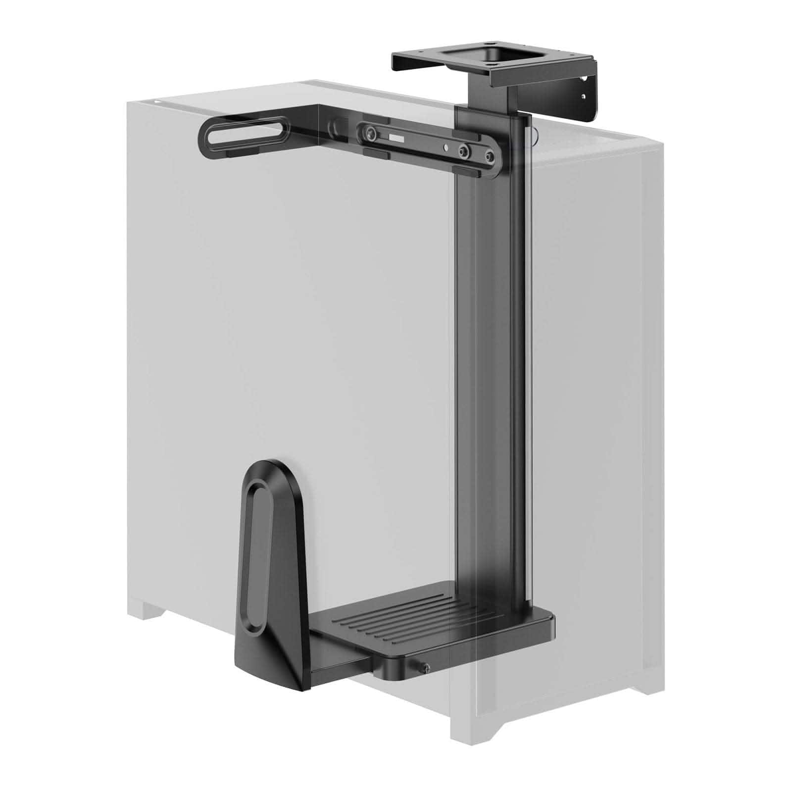 Mount-It! - Heavy-Duty Adjustable Under Desk & Wall CPU Mount with Multi-Dimensional Fit for Mid to Full Size Towers - Black