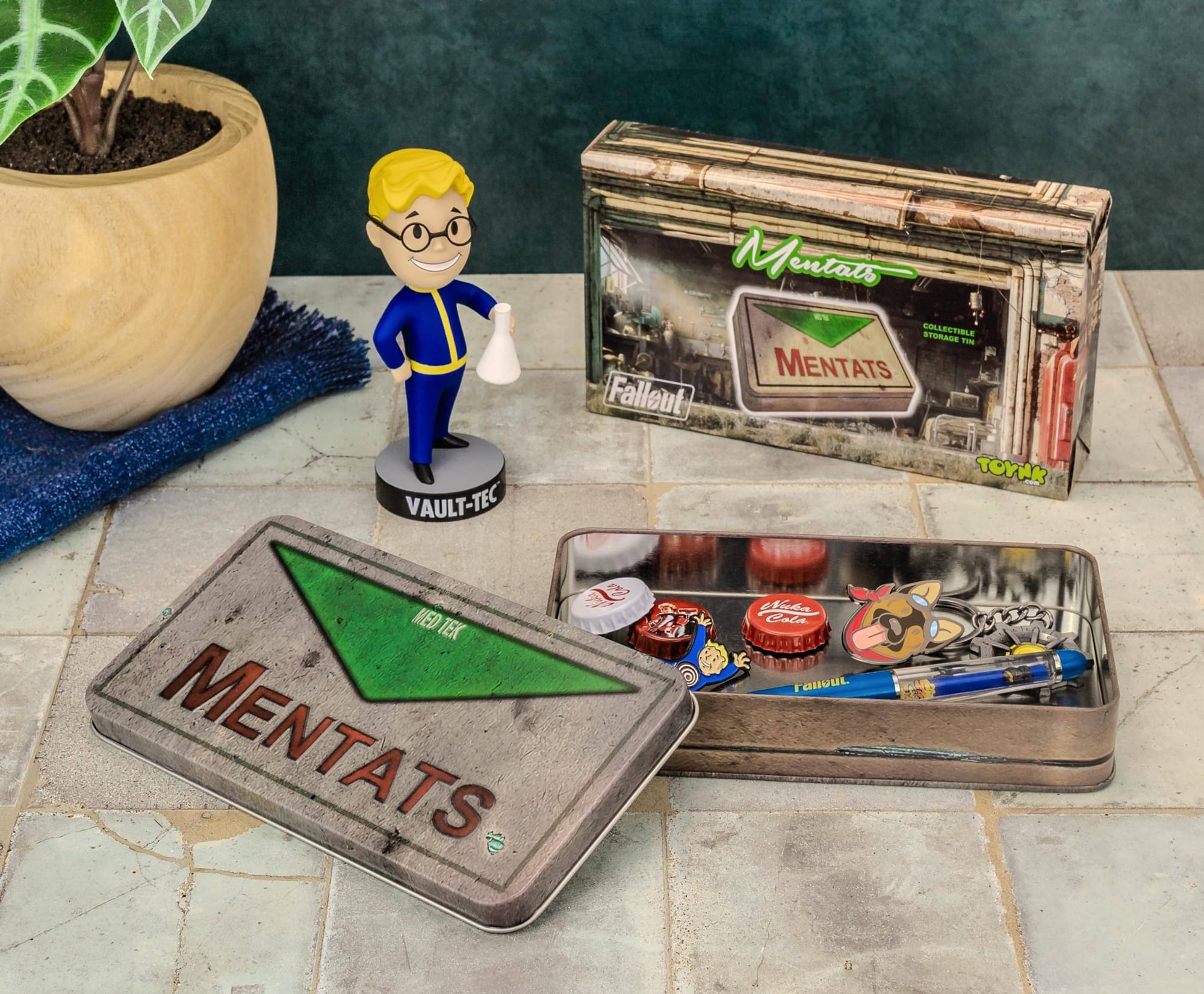 Mentats  
COLLECTIBLE STURACE FIMIE  
MENTATS  
Falleut  
TOYAK  
VAULT-TEC  
MED TEK  
Je Cola  
UNMER  
CVD  
FanouL  
MENTATS
