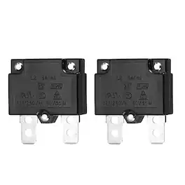 Unique Bargains - 2pcs 3A Push Button Circuit Breaker, 125/250V AC,50V DC, Automatic Reset Thermal Overload Protector for Industrial - Black