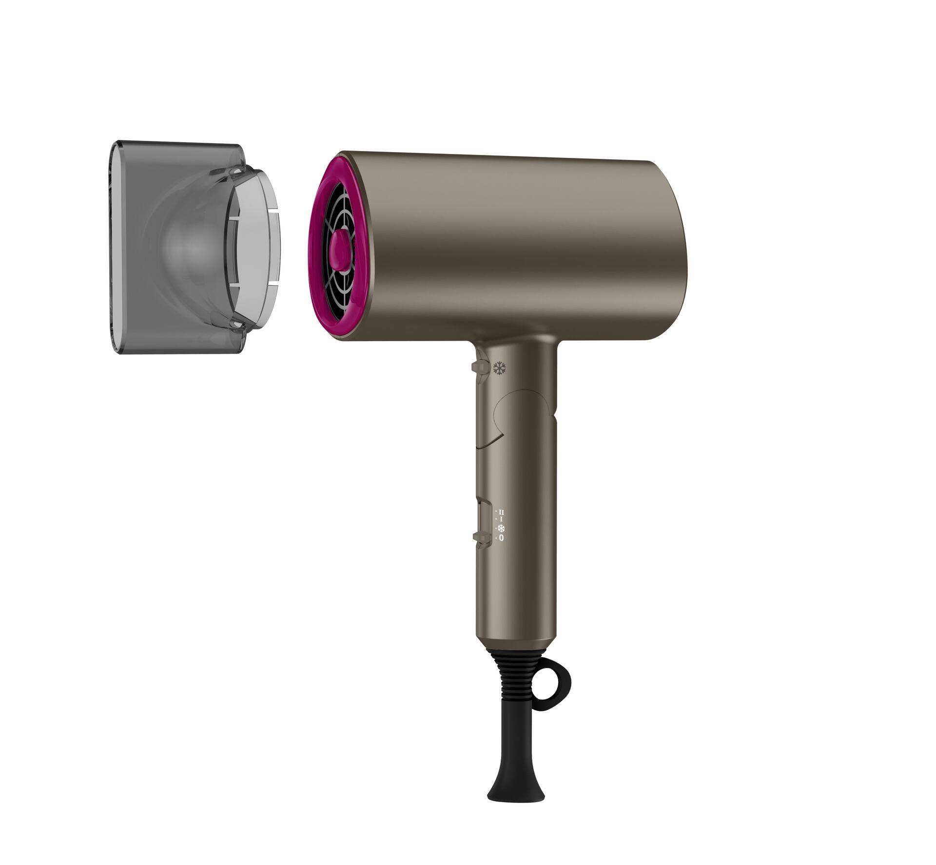 Alt View 1. Cluzine - 1800W Ionic Hair Dryer DC Motor, Compact High Speed with Diffuser for Salon Home Outdoor - Navy blue.