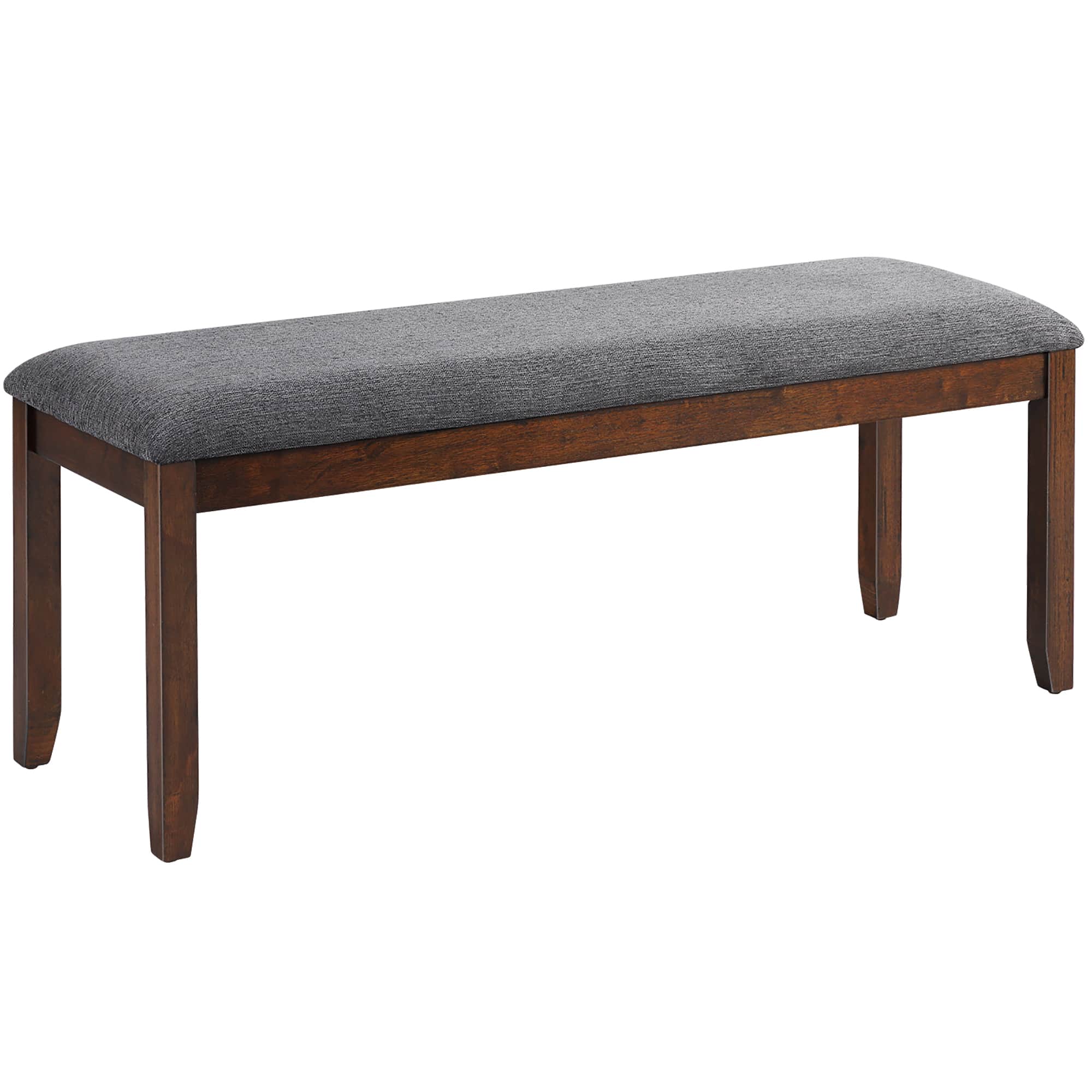 Front. Costway - Dining Bench Upholstered Entryway Bench Footstool Kitchen w/ Wood Legs - Grey, Brown.