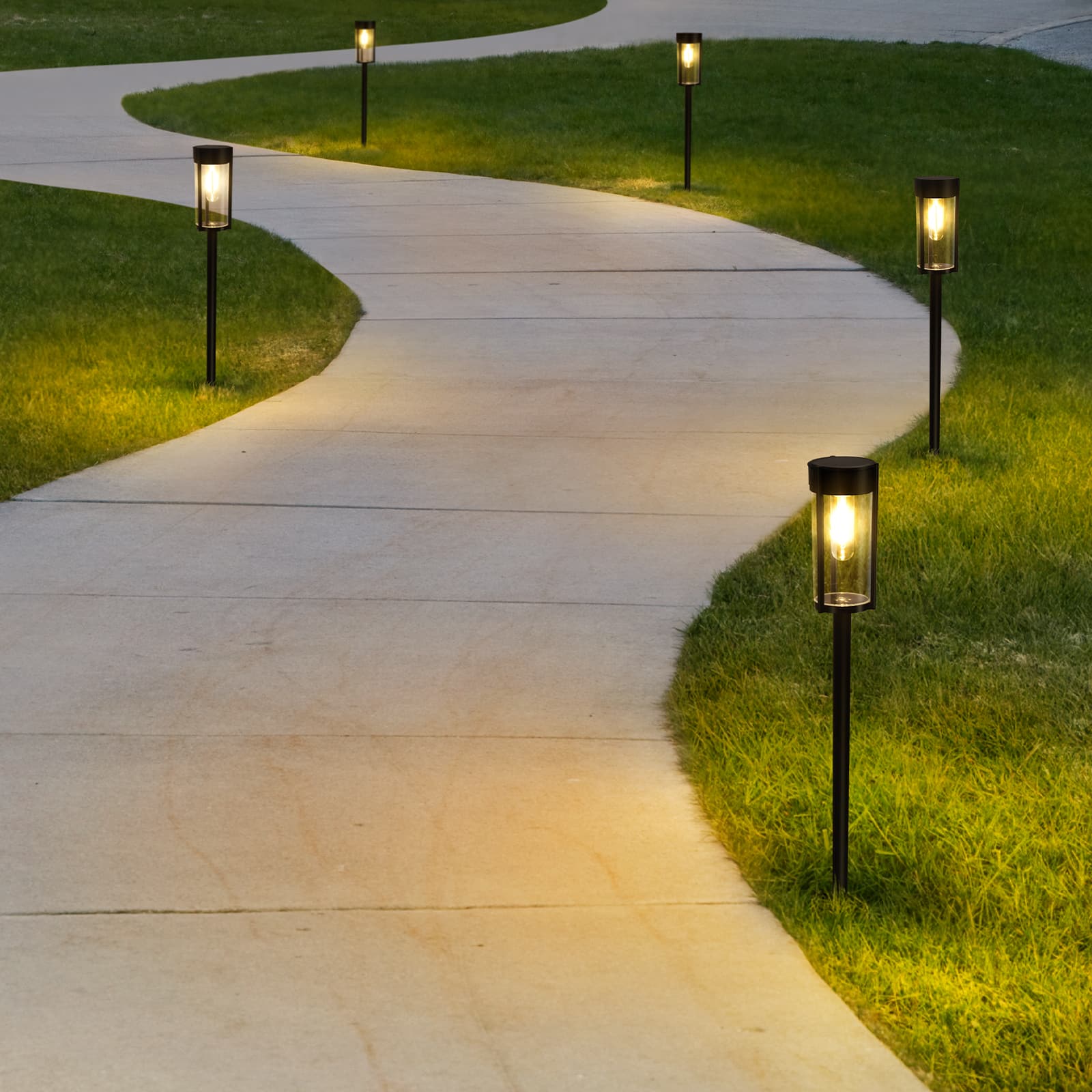 Oumilen - 6 Pack Solar Pathway Lights