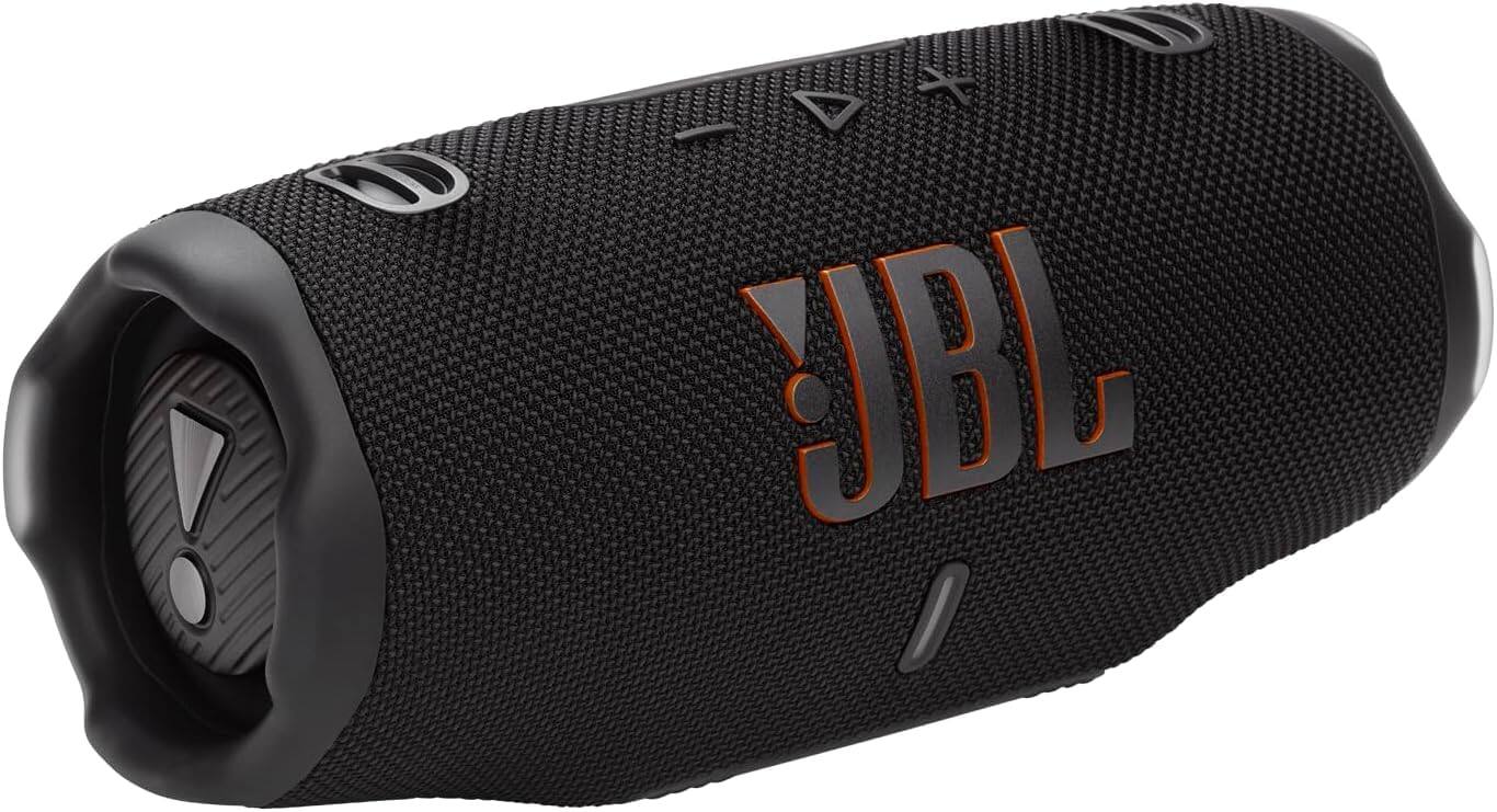Left. JBL - Charge 6 Portable Waterproof Bluetooth Speaker with Carrying Case - Black.
