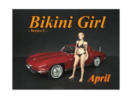 April Bikini Calendar Girl Figurine for 1/18 Scale Models by American Diorama - Multi