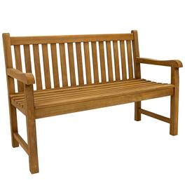 Sunnydaze - 2-Person Teak Patio Bench for Outside - Beige