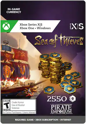 Front. Microsoft - Sea of Thieves – Castaway’s Ancient Coin Pack – 2550 Coins.