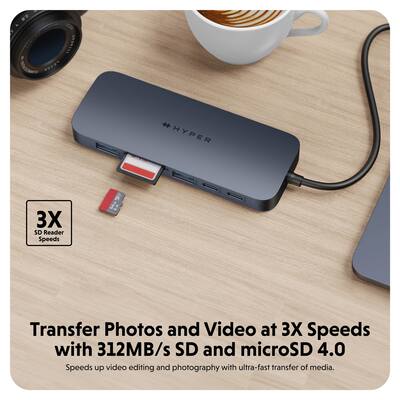 Hyper HyperDrive Next​ 11 Port USB C Hub, dual 4K HDMI