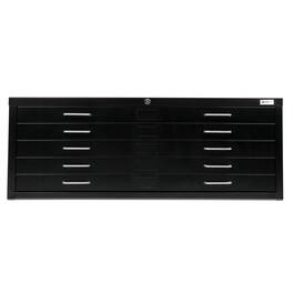 AdirOffice - Blueprint File Cabinet, 5-Drawer, Large Document Lateral File Cabinet - Black-53.50" W x 41.50" D x 19.29" H