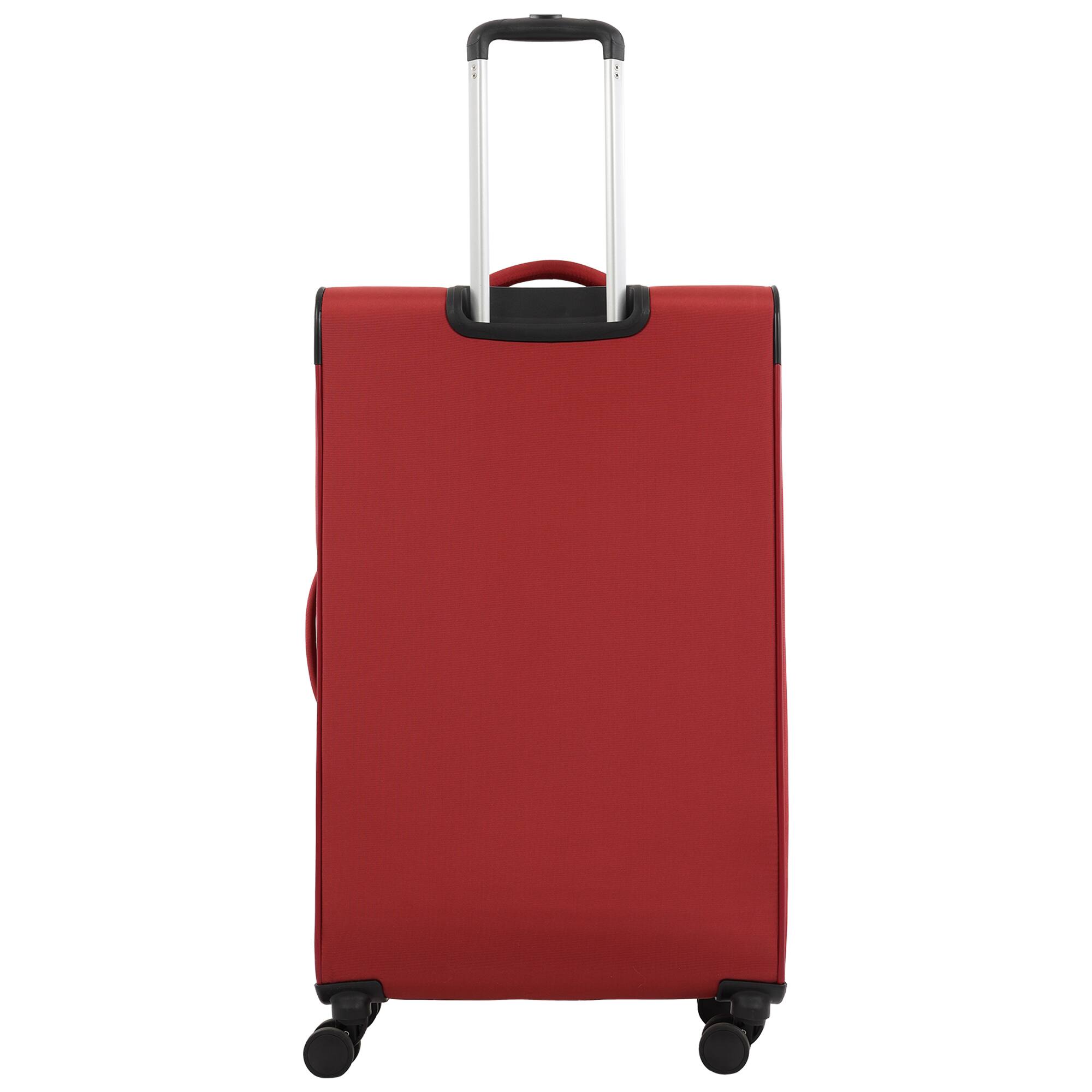 Back. Martha Stewart - 31" Softside Luggage – Extra Large Expandable Spinner Suitcase with 8 Wheels & Front Pockets - TERRA COTTA.